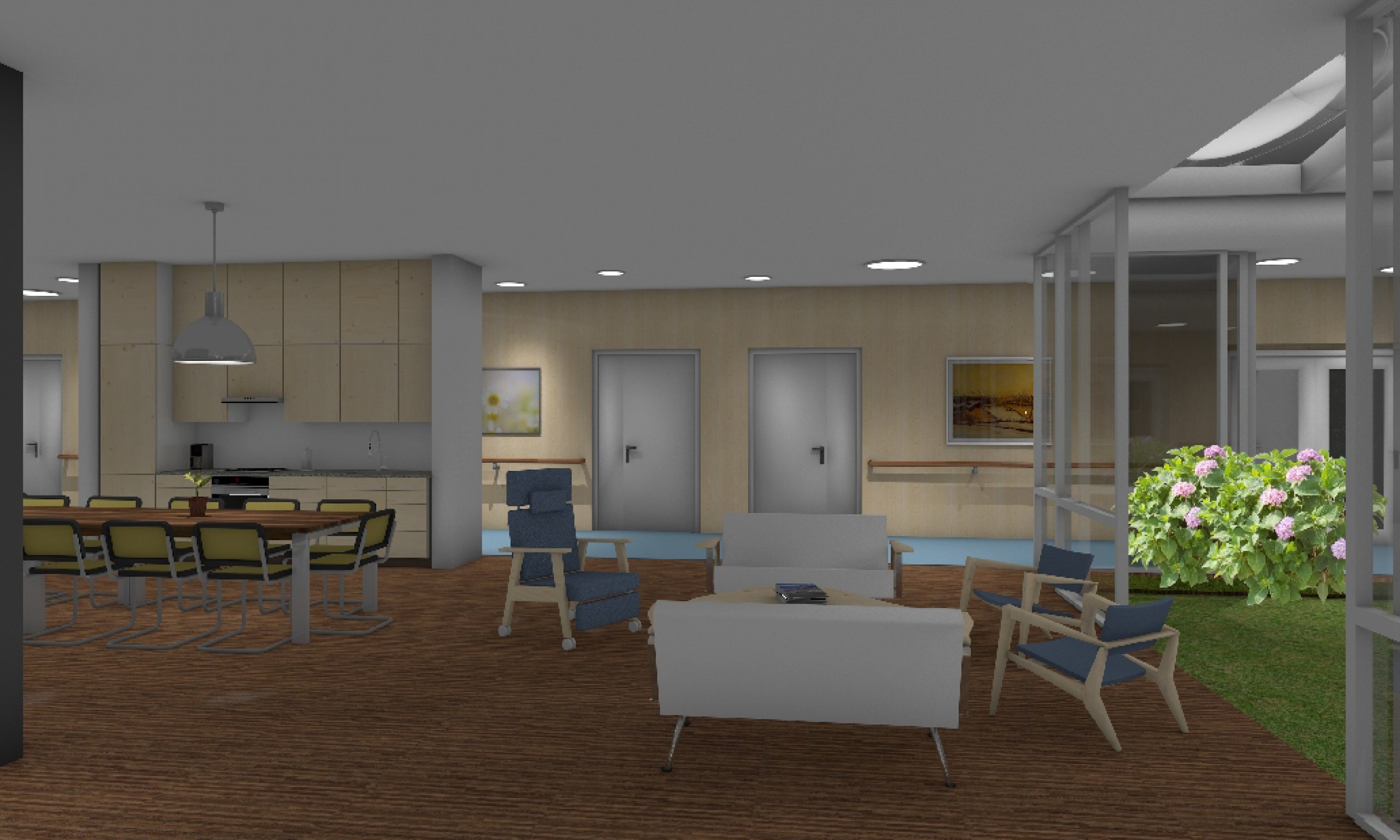 Raumbildende Gestaltung eines Hospizes