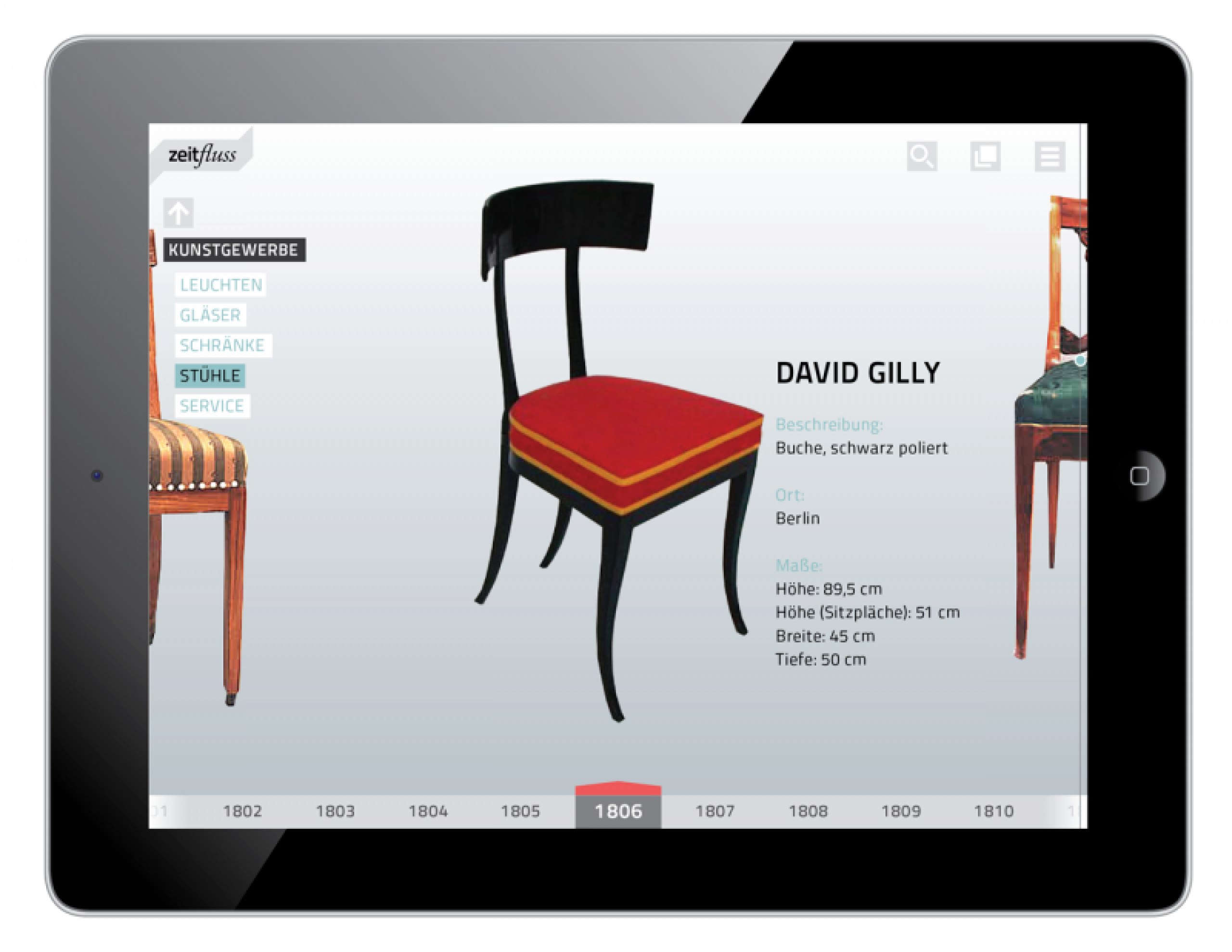 Eine dynamische Informationsvisualisierung der Zeitgeschichte als Applikation für mobile Geräte