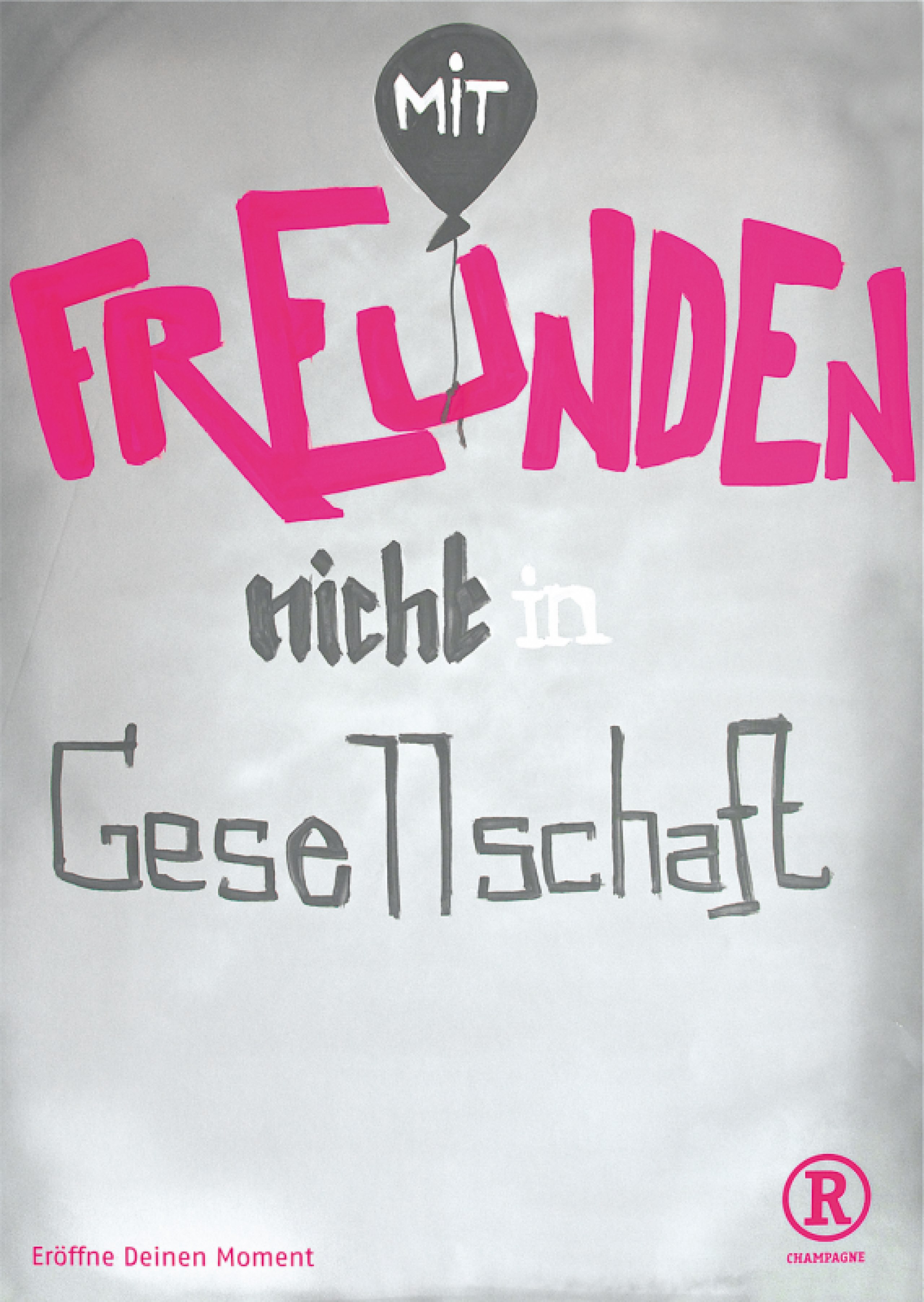 Gestalterische Umsetzung einer Imagekampagne für einen Champagner mit junger Zielgruppe