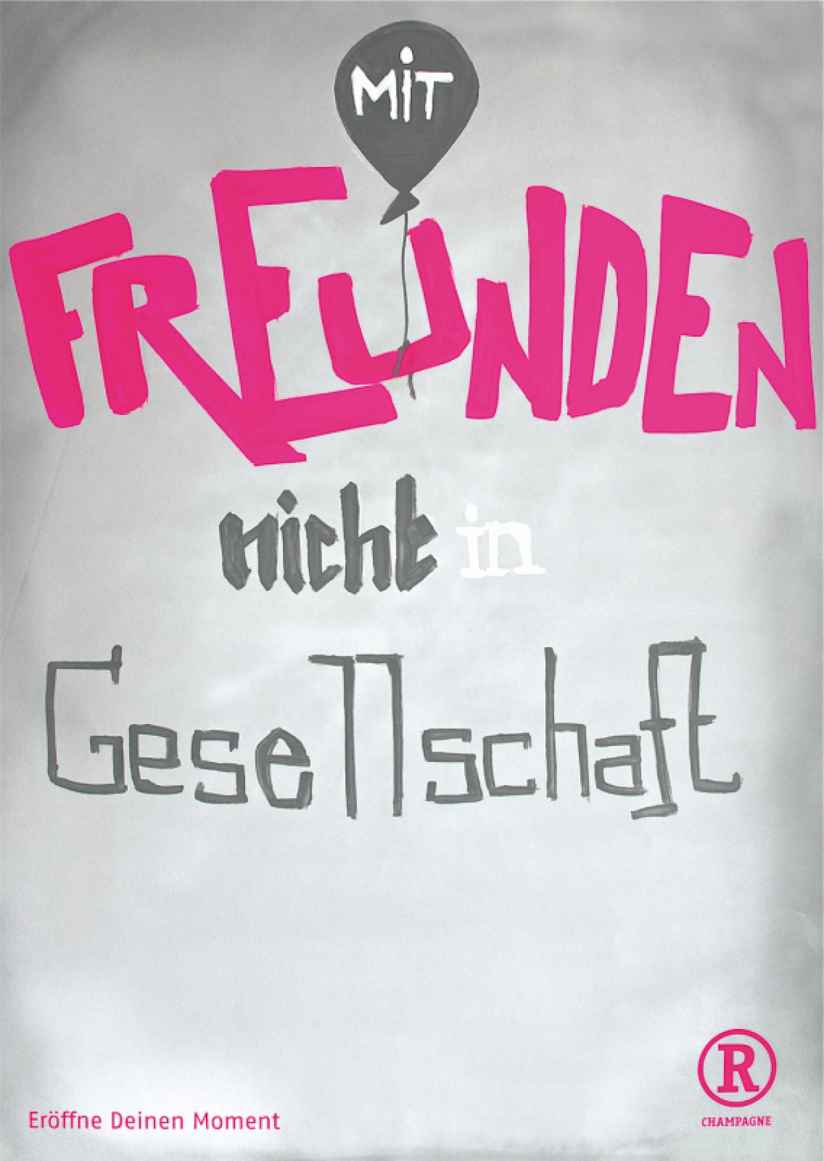 Gestalterische Umsetzung einer Imagekampagne für einen Champagner mit junger Zielgruppe