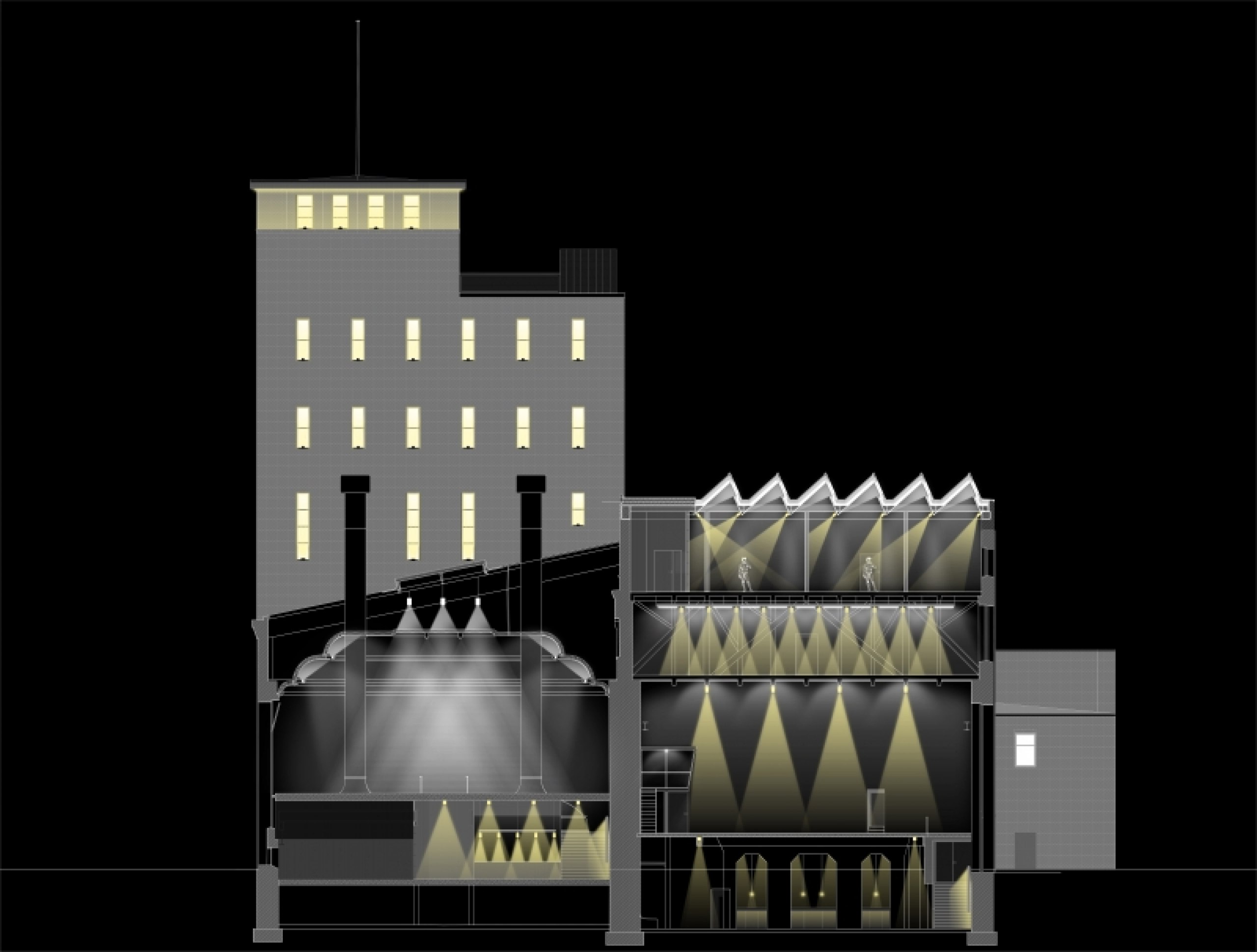 Lichtplanung für die Umnutzung der ehemaligen Berliner Kindl-Brauerei Neukölln, Berlin
