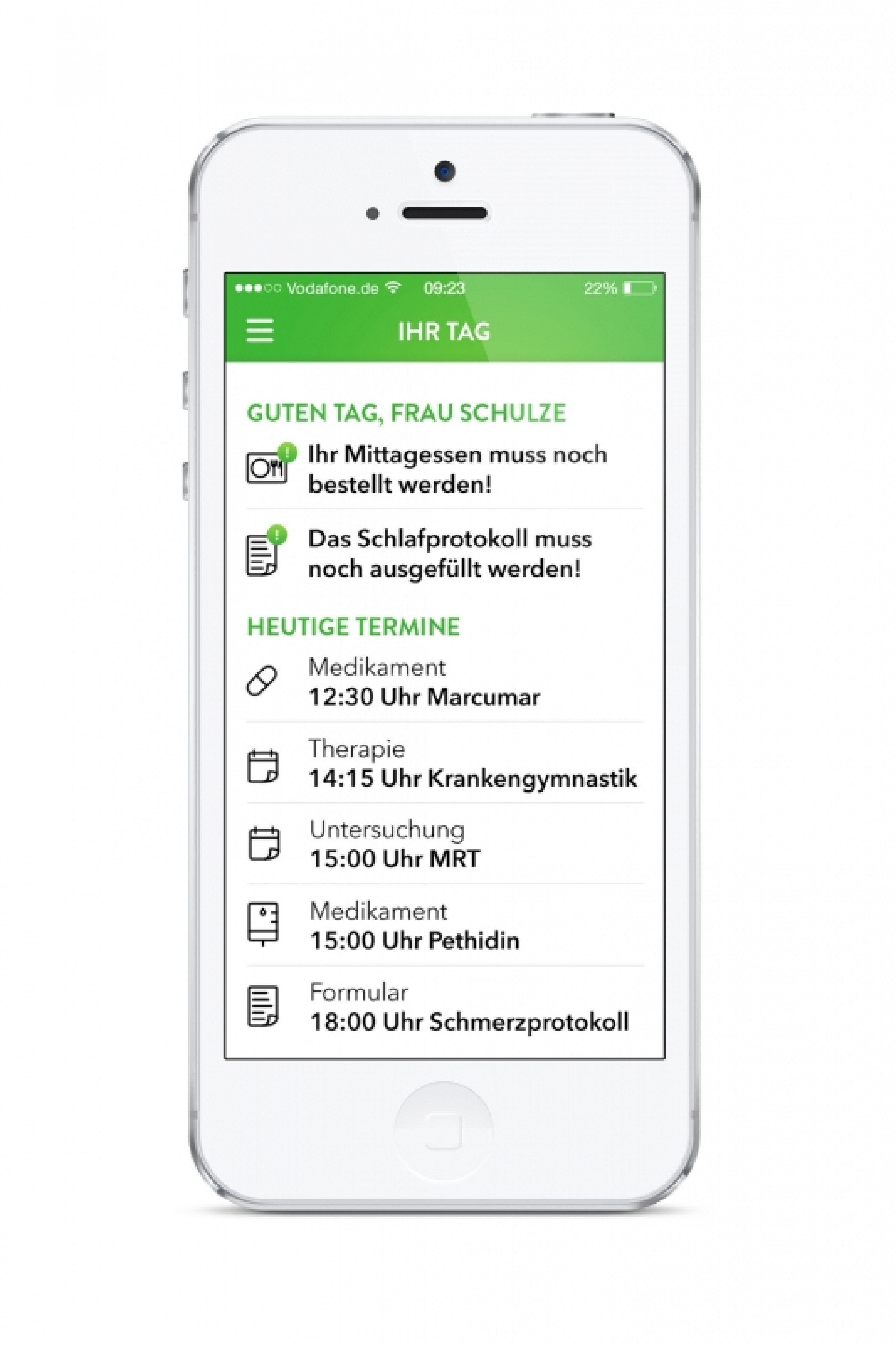 App zur Arbeitsentlastung von Gesundheits- und Krankenpflegepersonal