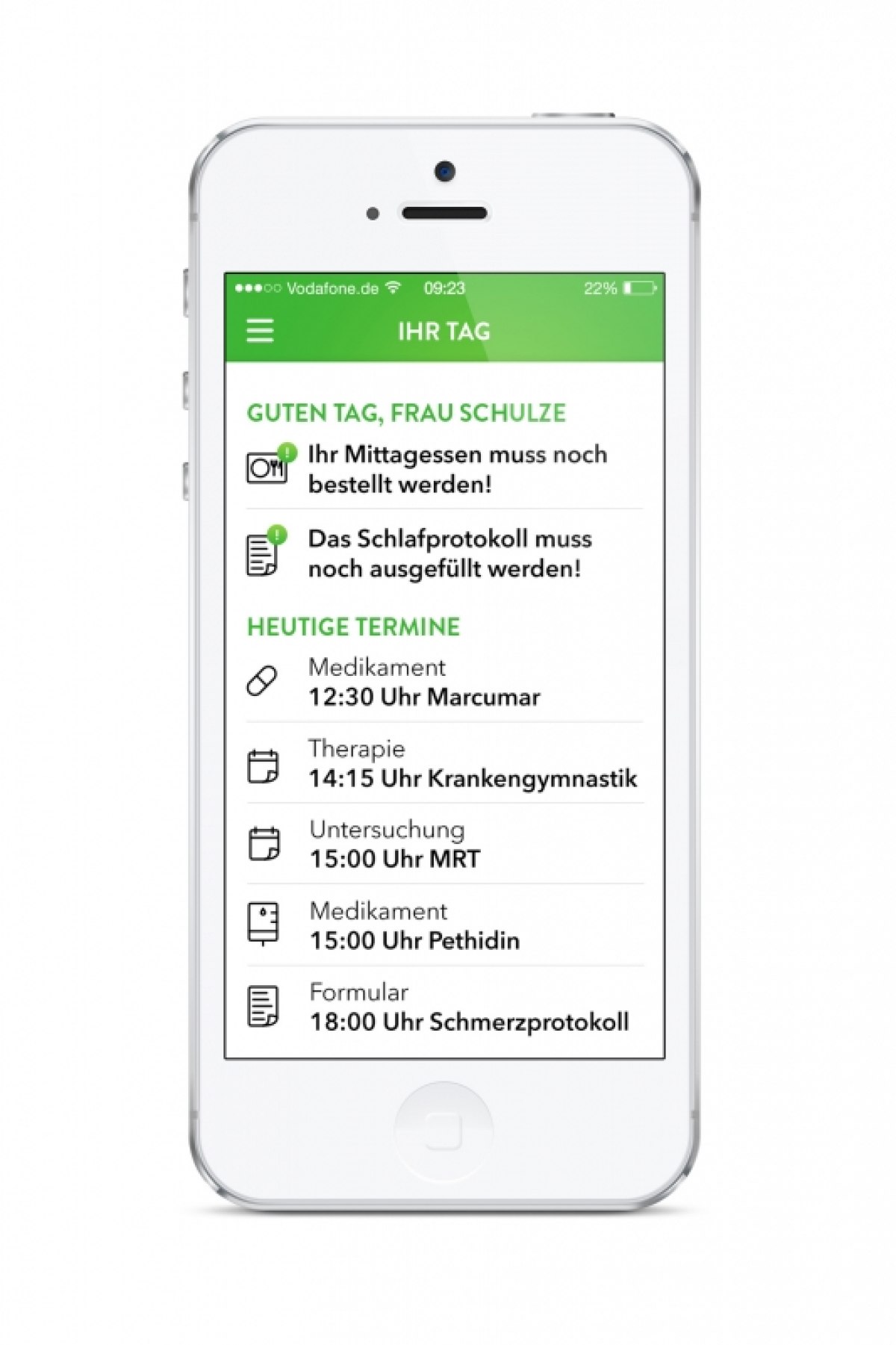 App zur Arbeitsentlastung von Gesundheits- und Krankenpflegepersonal