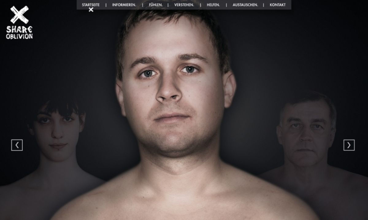 Erstellung eines Konzepts für eine fiktive Hilfsorganisation für Amnesie-Erkrankte und Angehörige und Gestaltung eines Logos, einer Website und zugehöriger Kampagne.