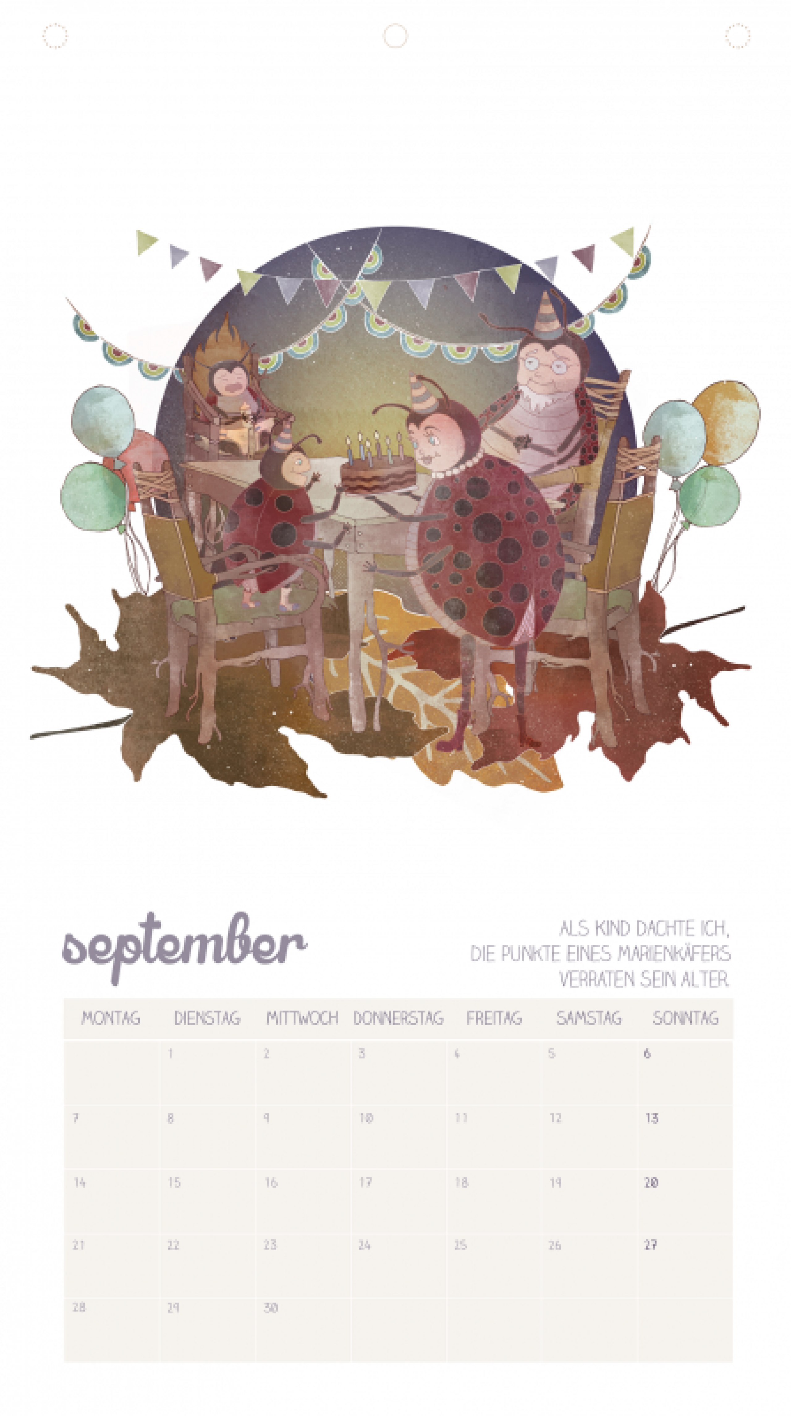 Gestaltung eines illustrativen Wandkalenders