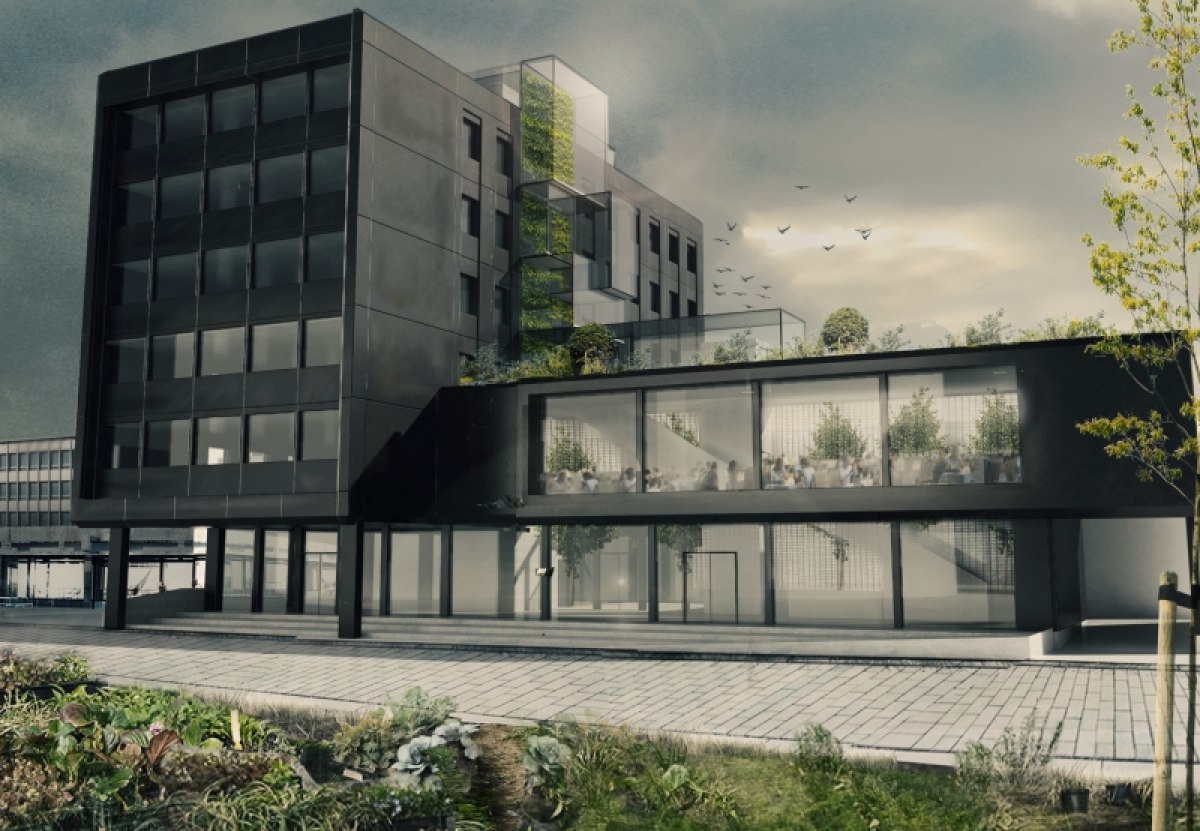 Architektonischer Gestaltungsentwurf zu einem Landwirtschaftskonzept in Verbindung mit Wohnraum zur Revitalisierung von städtischem Leerstand