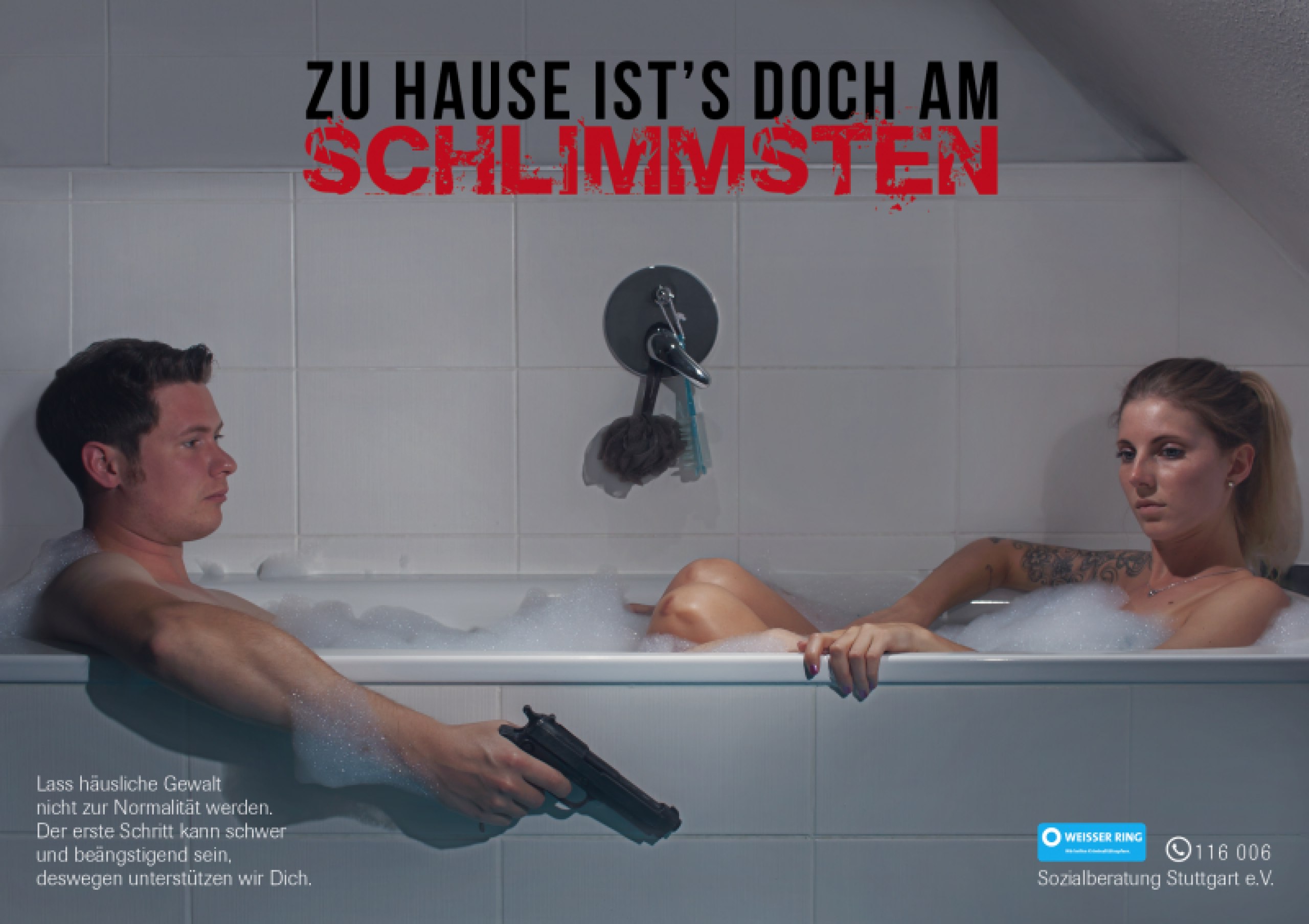 Eine Plakatkampagne gegen häusliche Gewalt