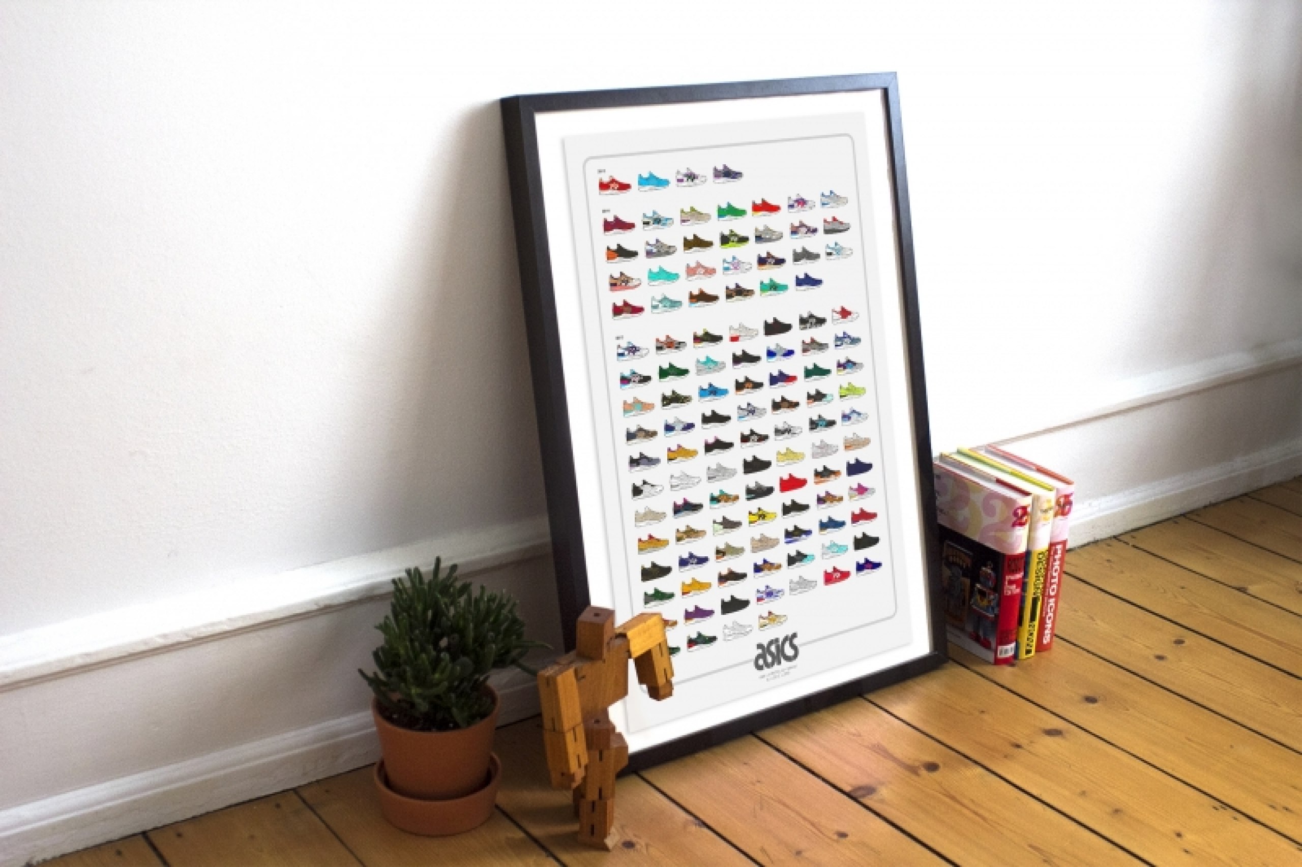 Illustrative Informationsgrafiken zum Thema Sneakers