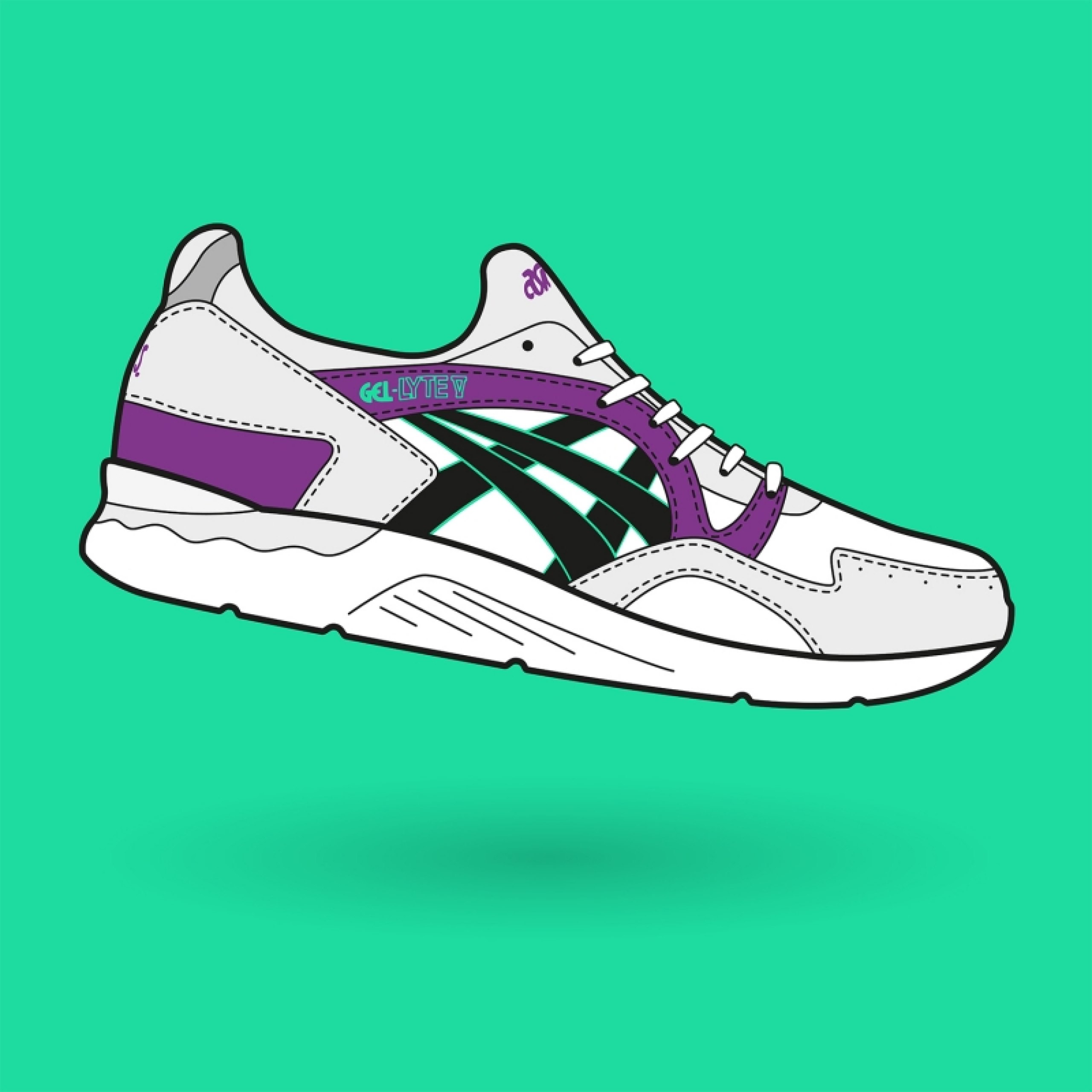 Illustrative Informationsgrafiken zum Thema Sneakers