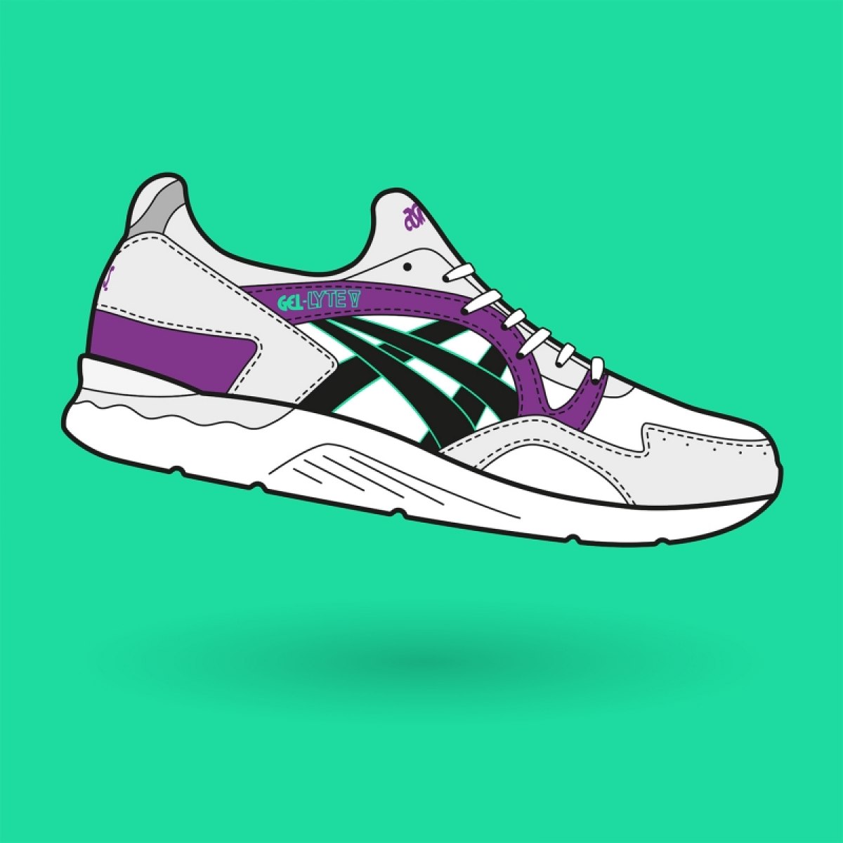 Illustrative Informationsgrafiken zum Thema Sneakers