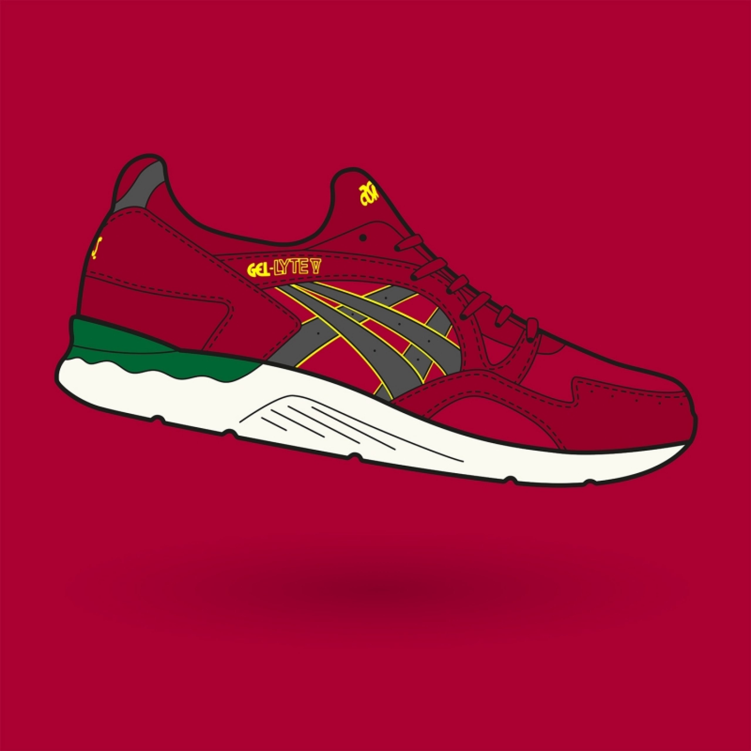 Illustrative Informationsgrafiken zum Thema Sneakers