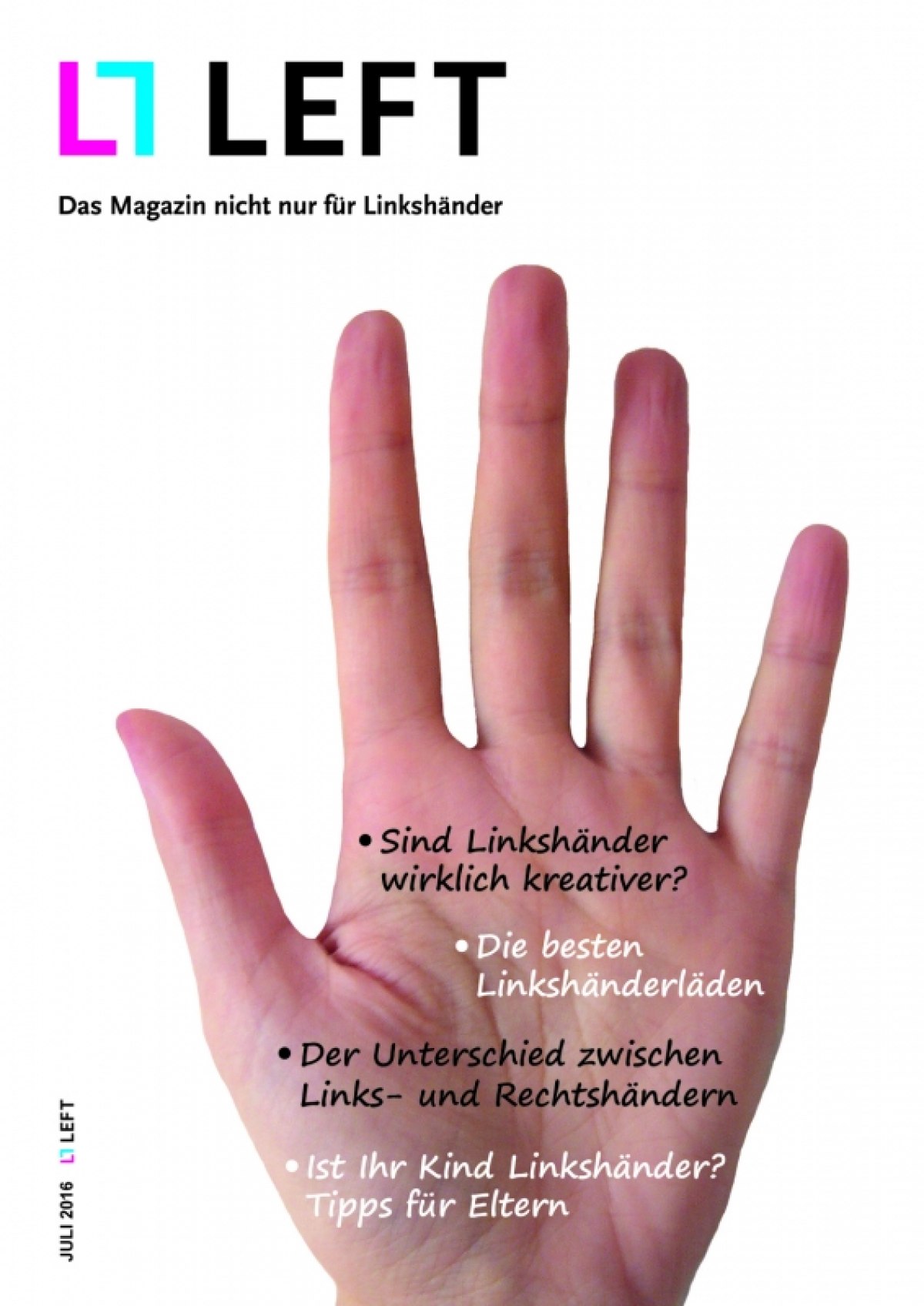 Konzeption und Gestaltung eines Magazins über Linkshändigkeit