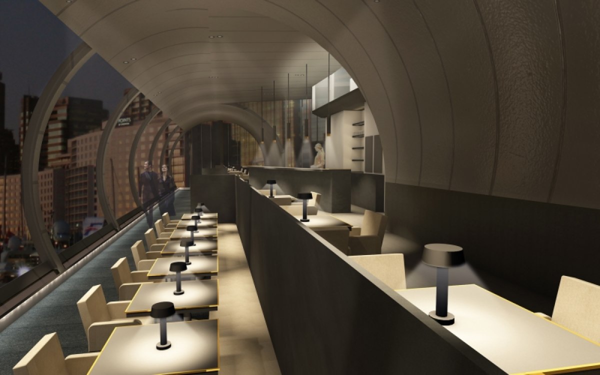 Umnutzung der Sydney Monorail Stationen zu einem zusammengehörigen Restaurantverbund