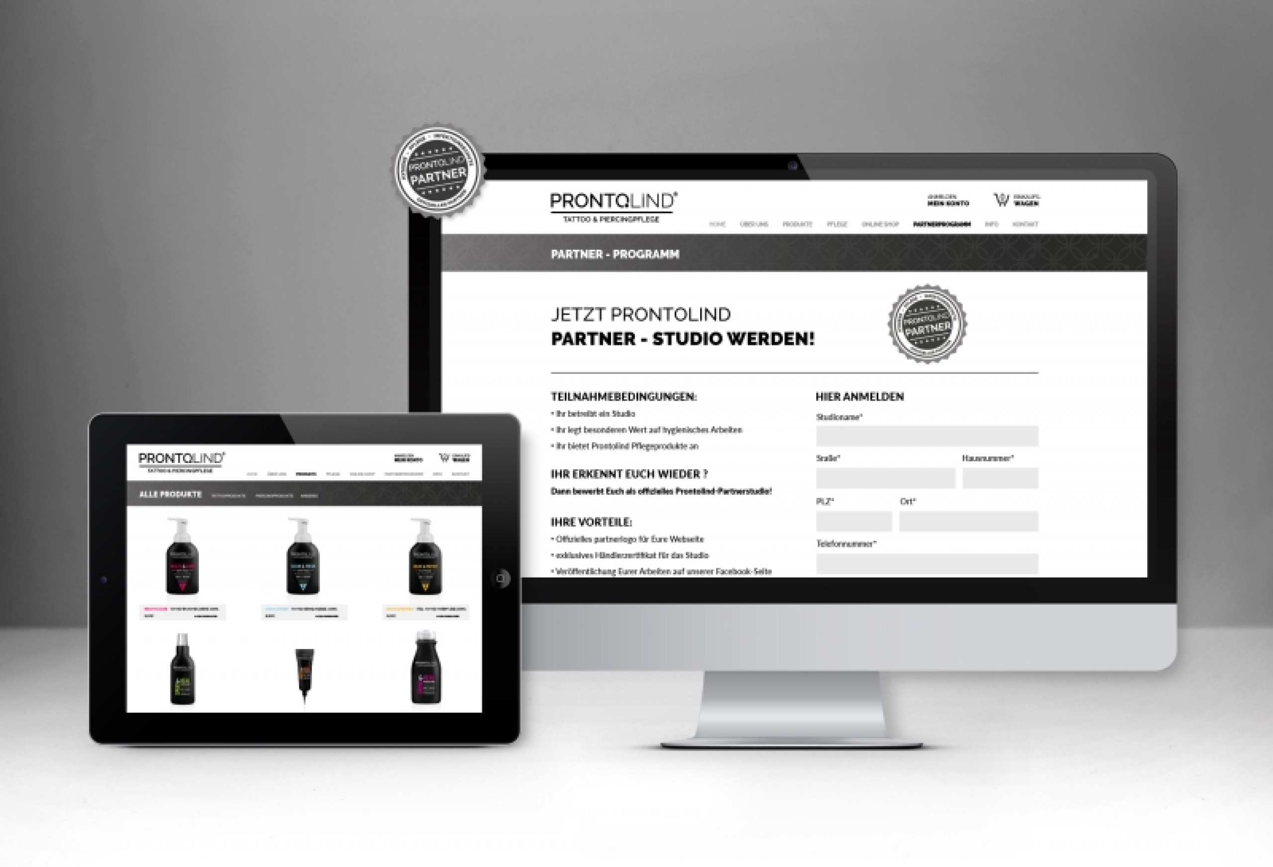 Neugestaltung des Corporate Designs für eine Piercing- & Tattoopflegemarke
