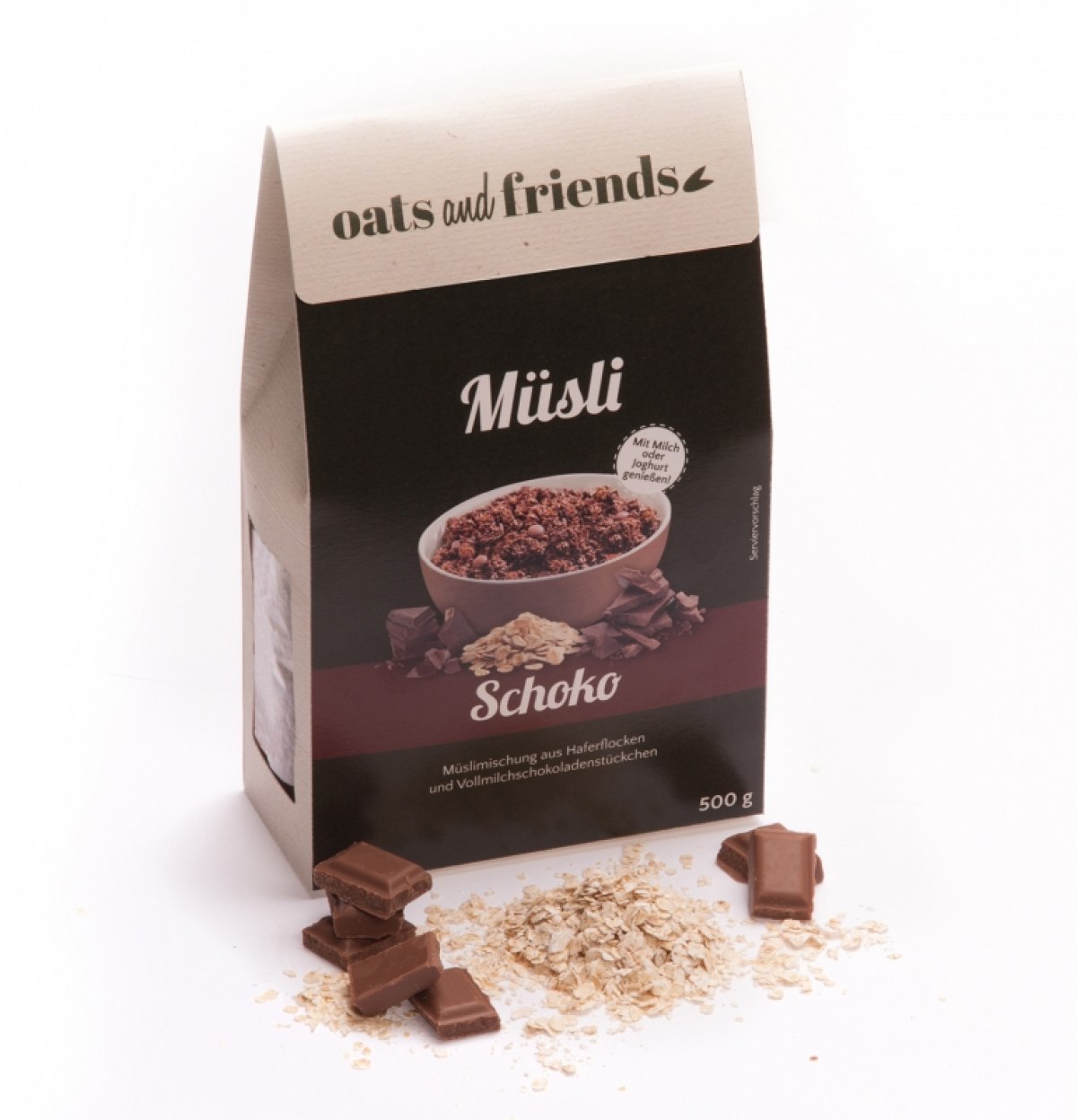 Farb- und Verpackungsgestaltung einer Müsli- und Porridge-Reihe
