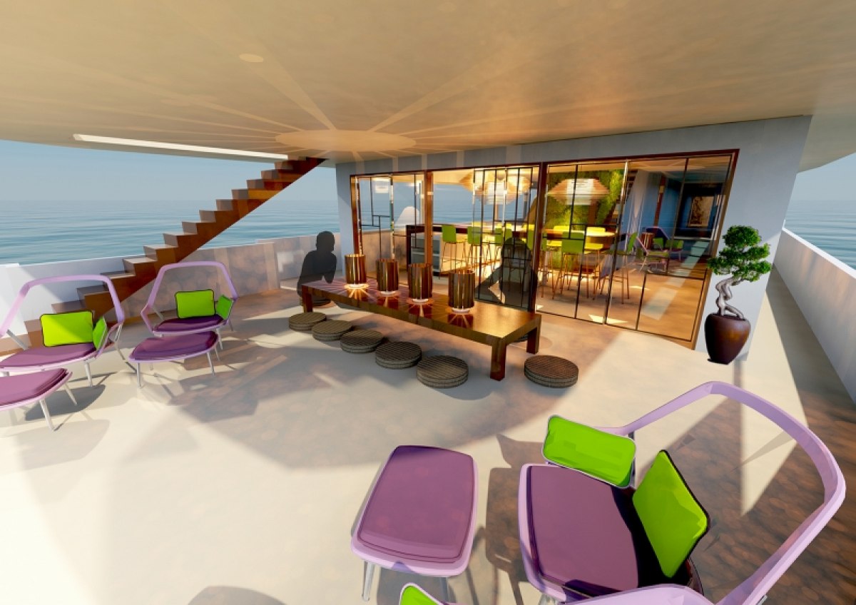 Innenraumgestaltung und -planung einer Megayacht