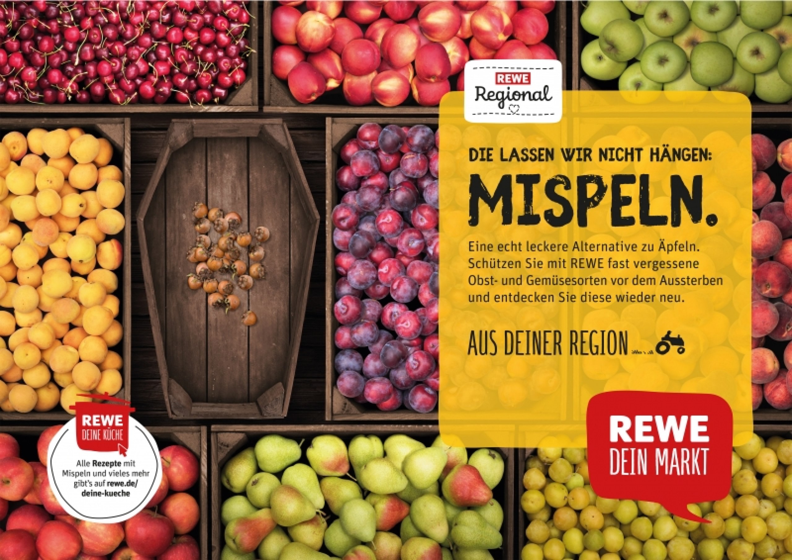 Eine Kampagne zur Einführung fast vergessener Gemüse- und Obstsorten in die REWE Märkte