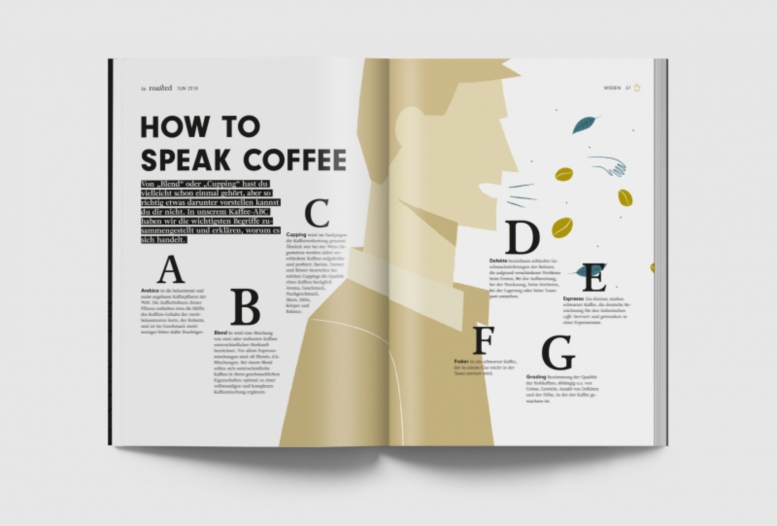 Konzeption und Gestaltung einer Publikation zum Thema Kaffee