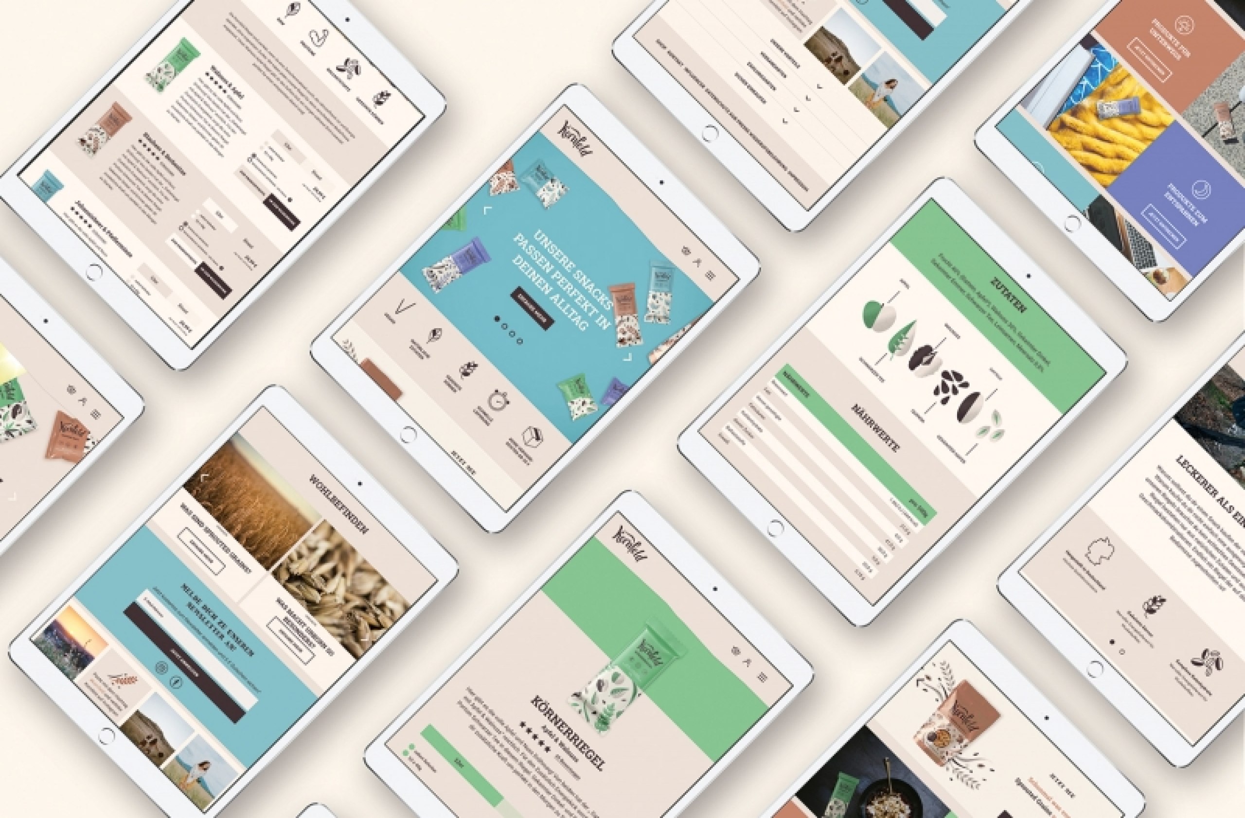 Recherche, Entwicklung und Gestaltung eines Webshops für die Marke „Kornfeld“