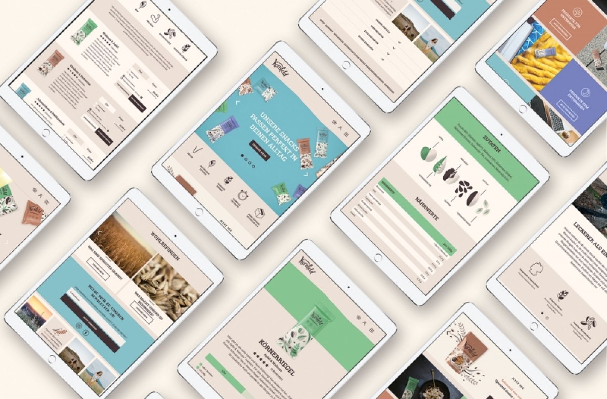 Recherche, Entwicklung und Gestaltung eines Webshops für die Marke „Kornfeld“