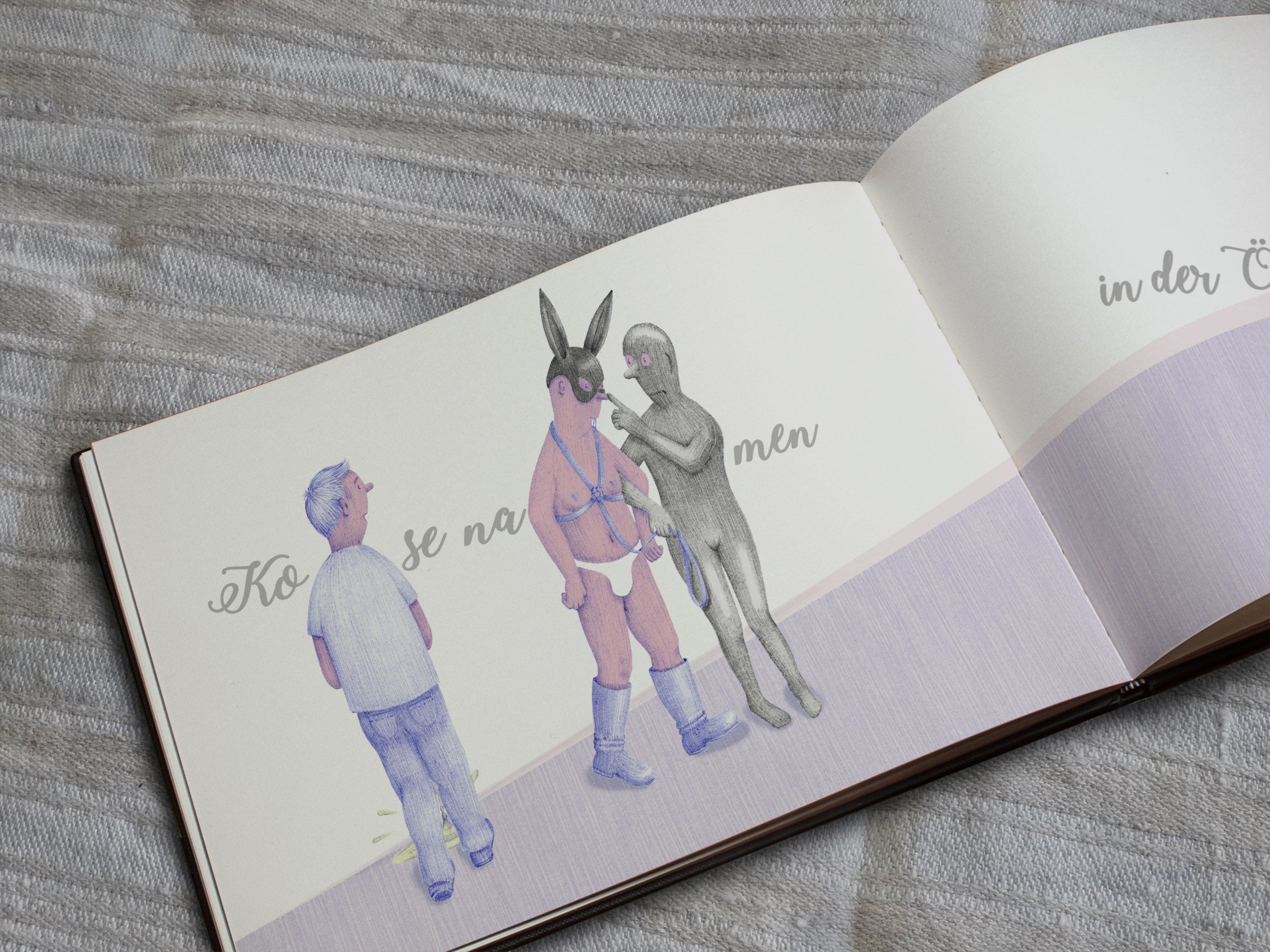 Gestaltung eines humoristischen Buches über soziale Interaktion
