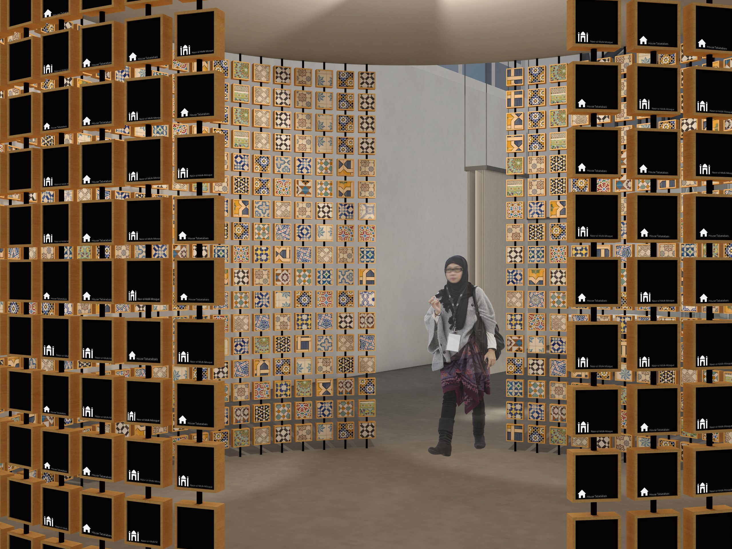 Entwurf einer Ausstellung über die Innenarchitektur im Iran