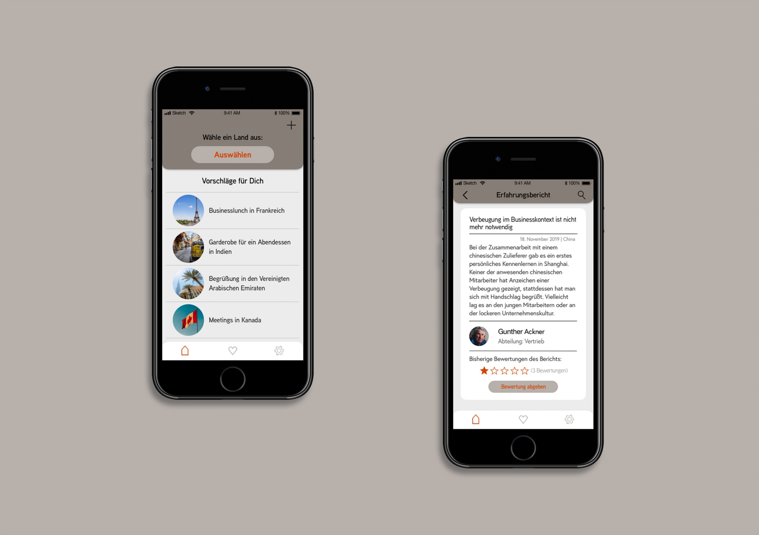 Verhaltensratschläge für internationale Businessreisende in Form einer App