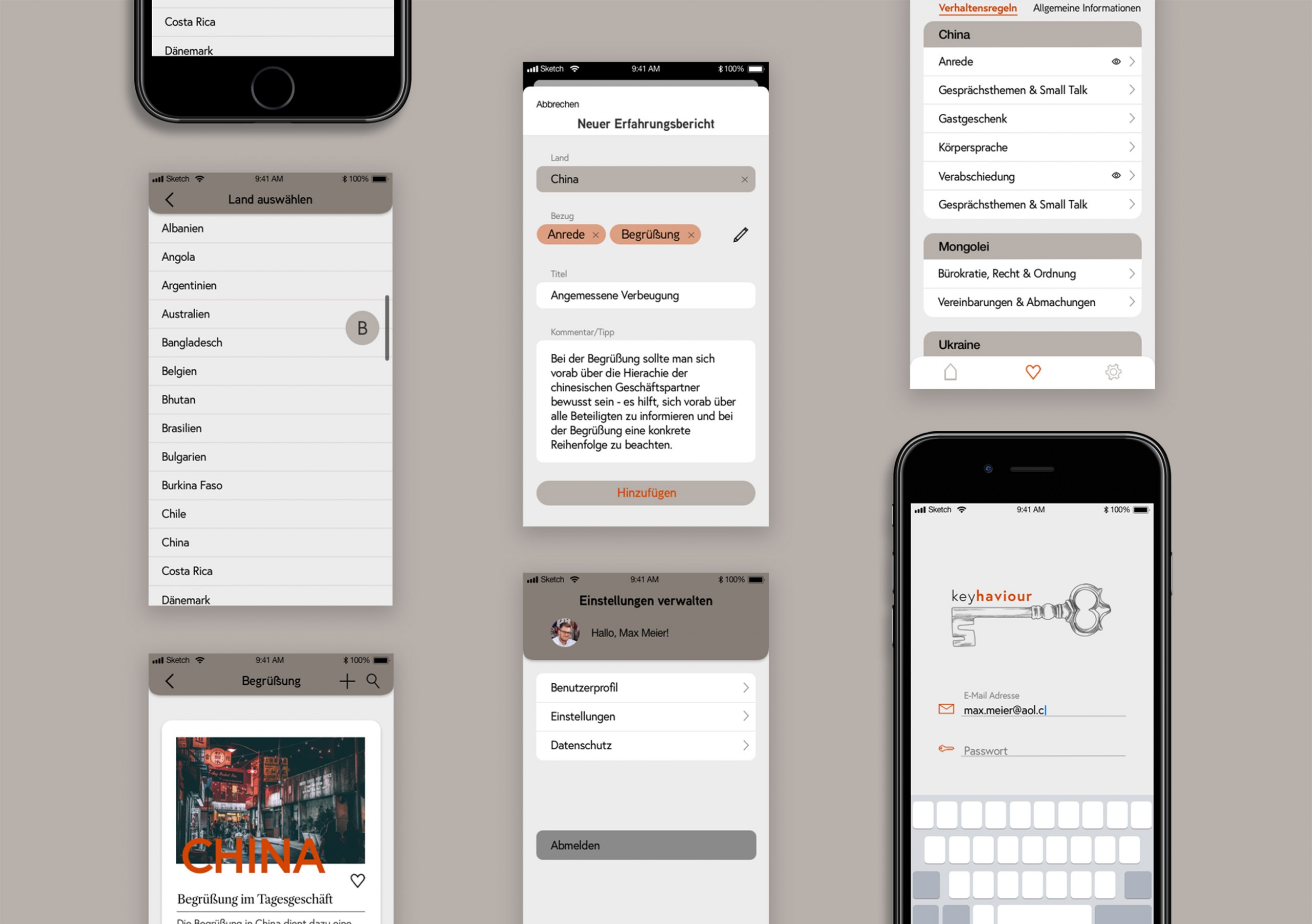 Verhaltensratschläge für internationale Businessreisende in Form einer App
