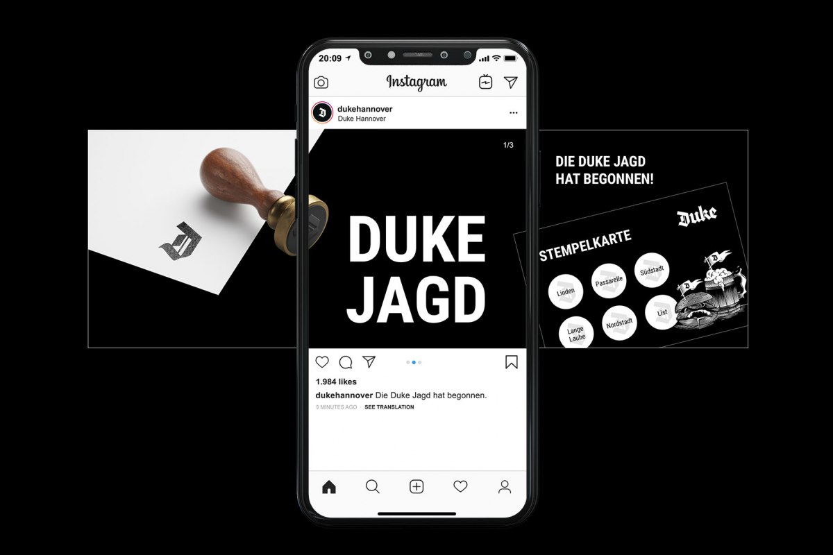 Eine Social-Media-Kampagne für das Unternehmen „Duke“