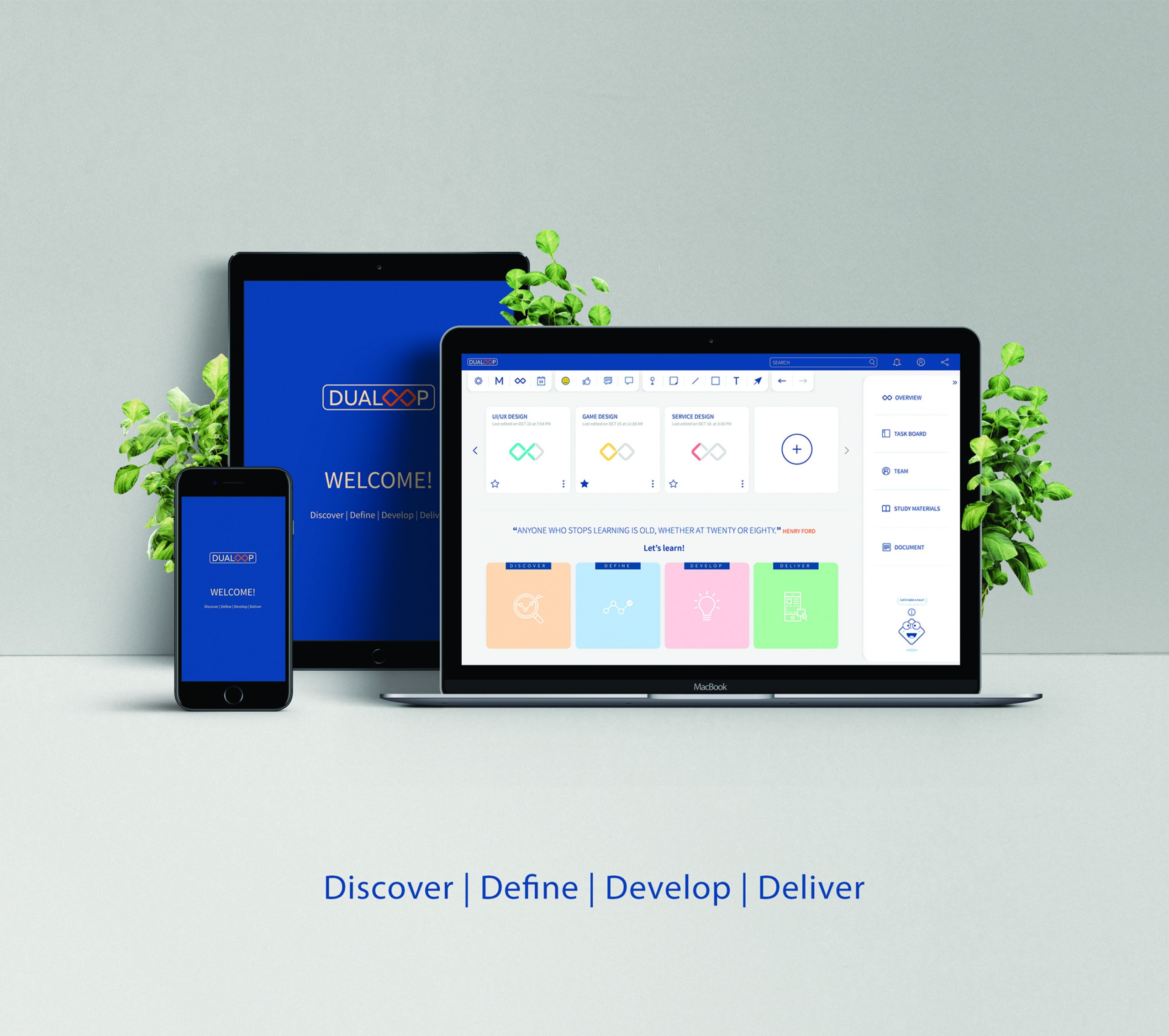 An interactive and collaborative educational platform
based on Double Diamond framework