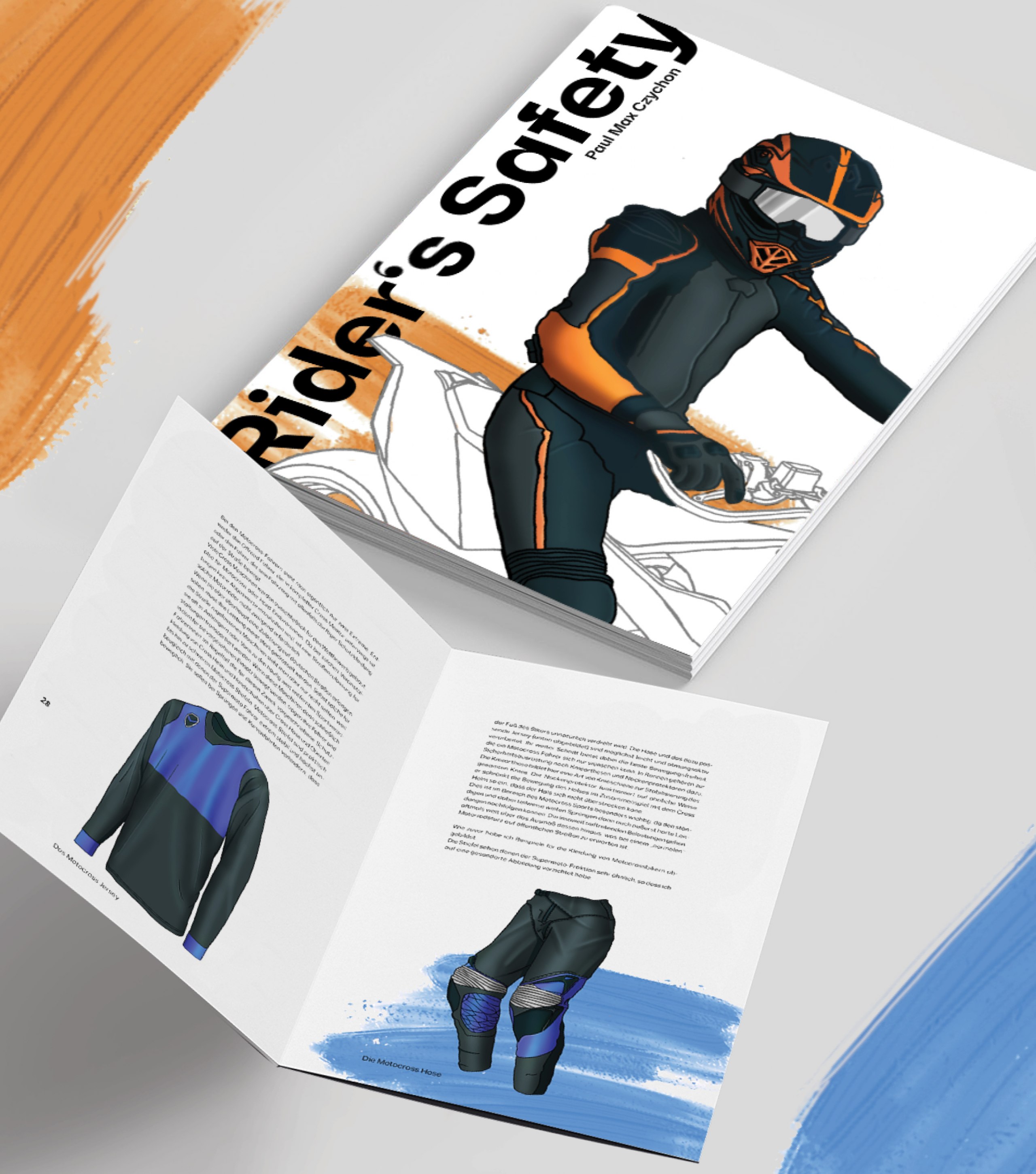 Eine Broschüre zu Stil und typgerechter Schutzkleidung für sicheres Motorradfahren