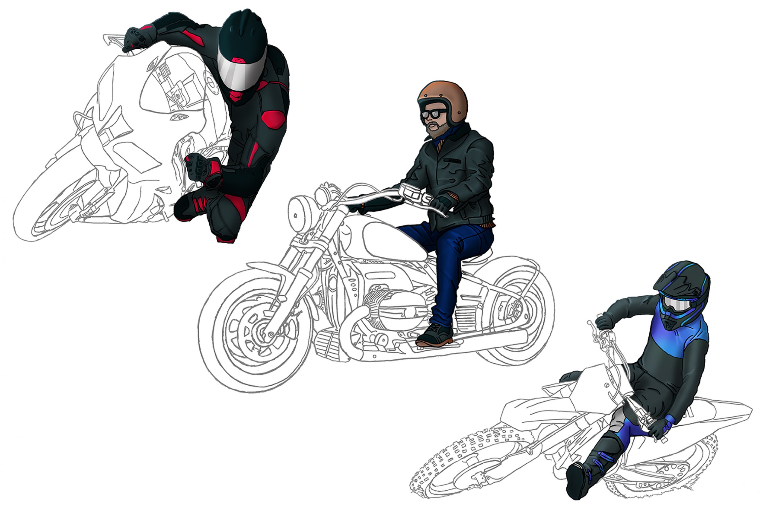 Eine Broschüre zu Stil und typgerechter Schutzkleidung für sicheres Motorradfahren