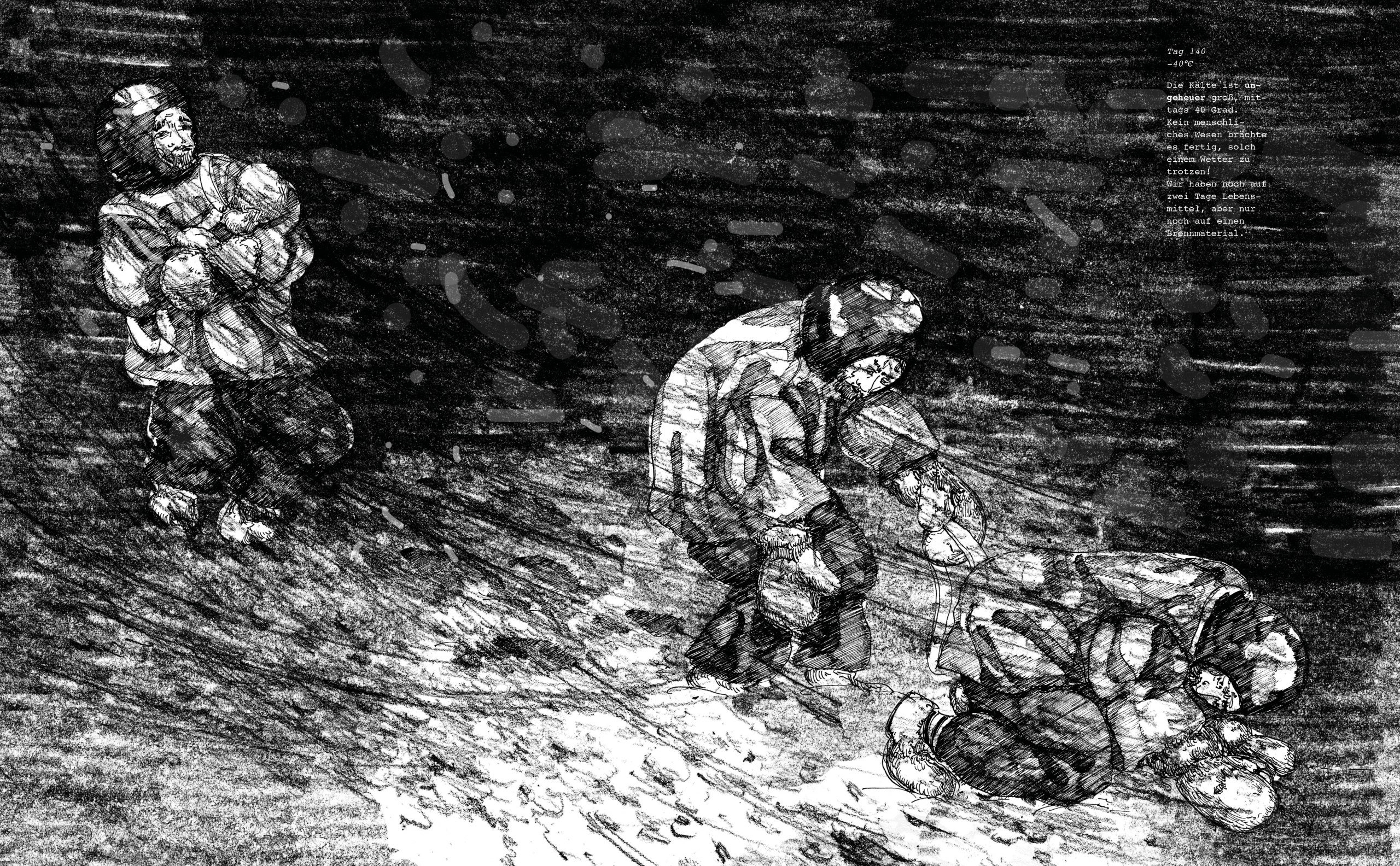Gestaltung eines Buches mit Illustrationen zum Thema der Südpolexpedition des Briten Robert Falcon Scott
