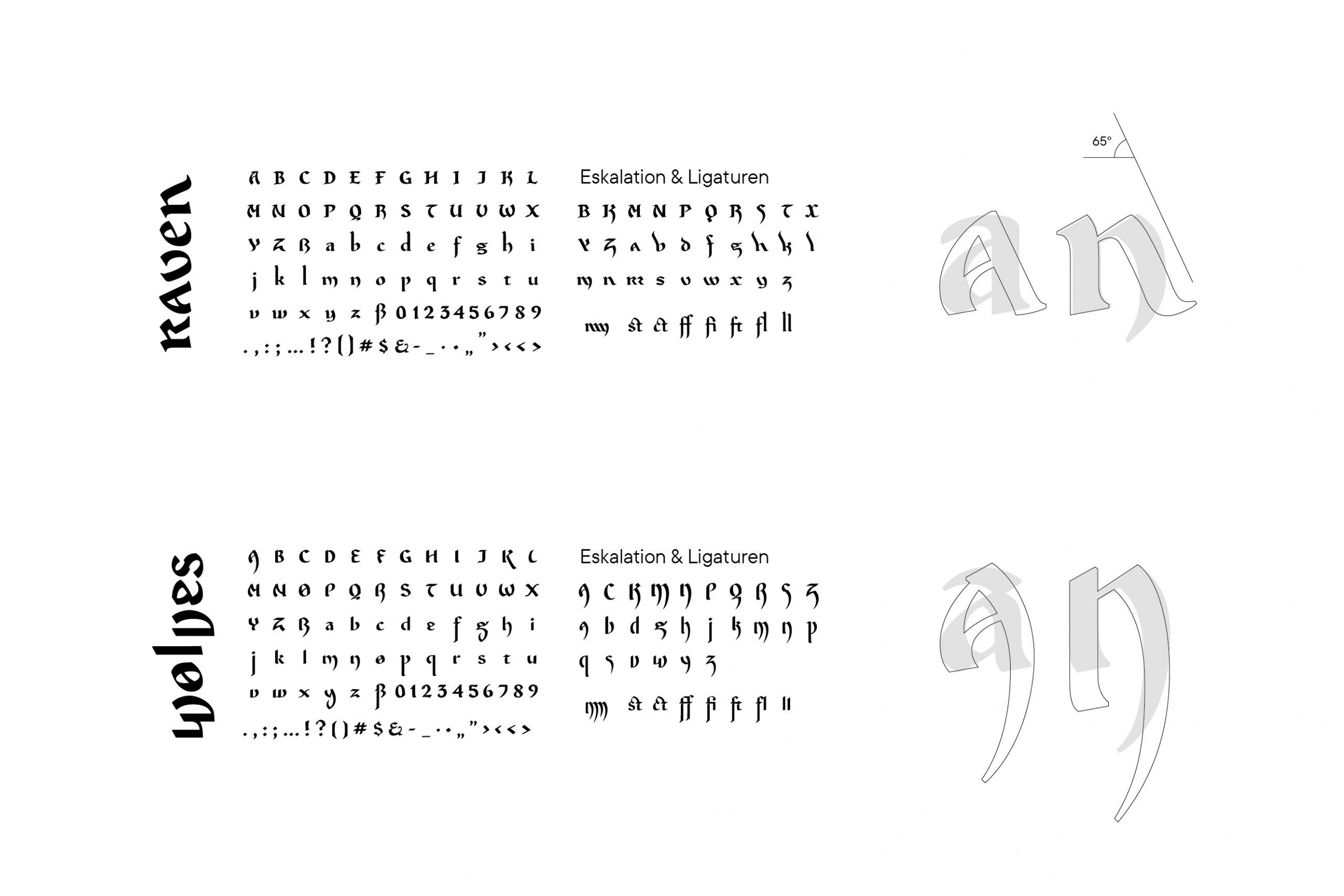 Das erzählerische Typeface der Farbe der Schatten