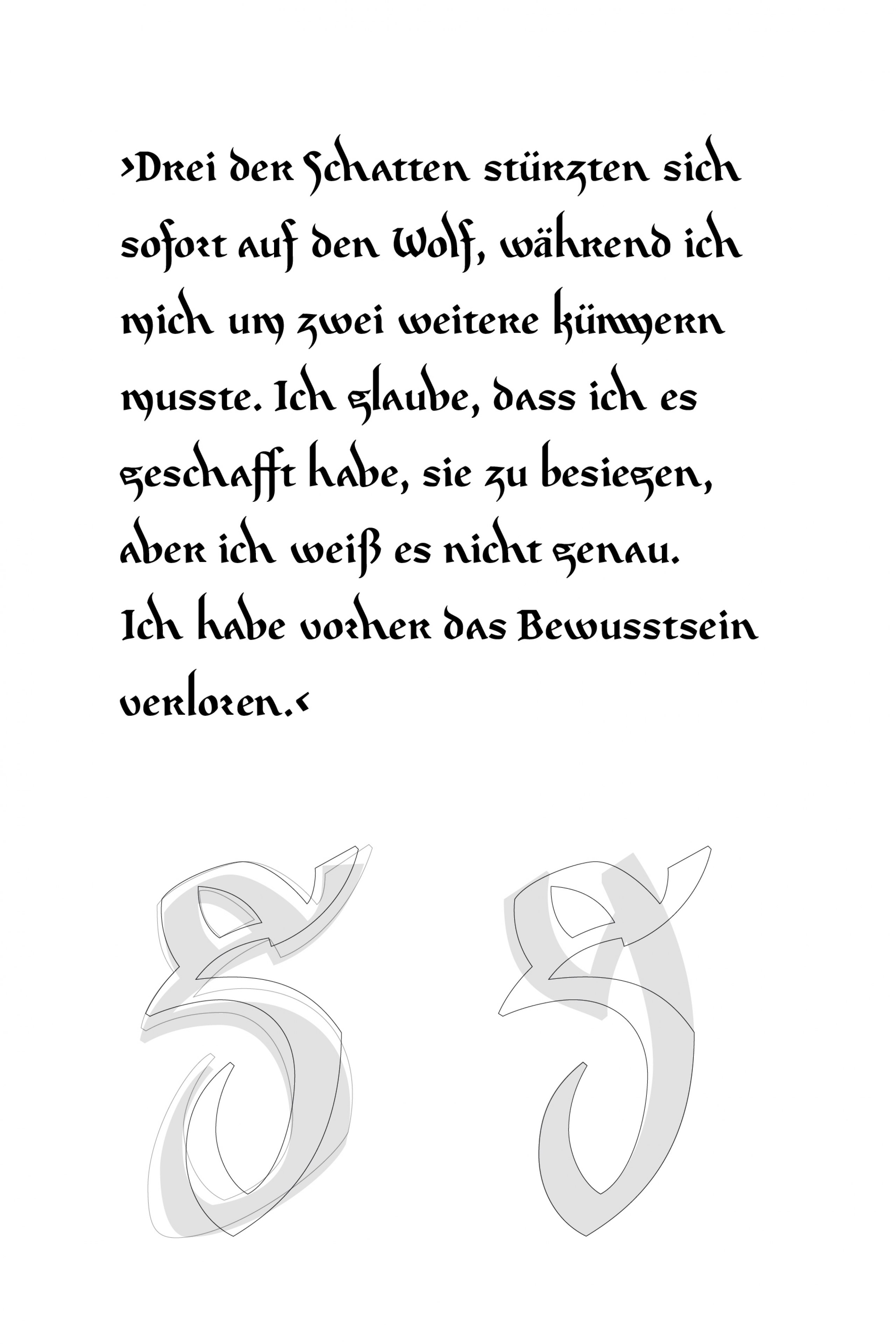 Das erzählerische Typeface der Farbe der Schatten