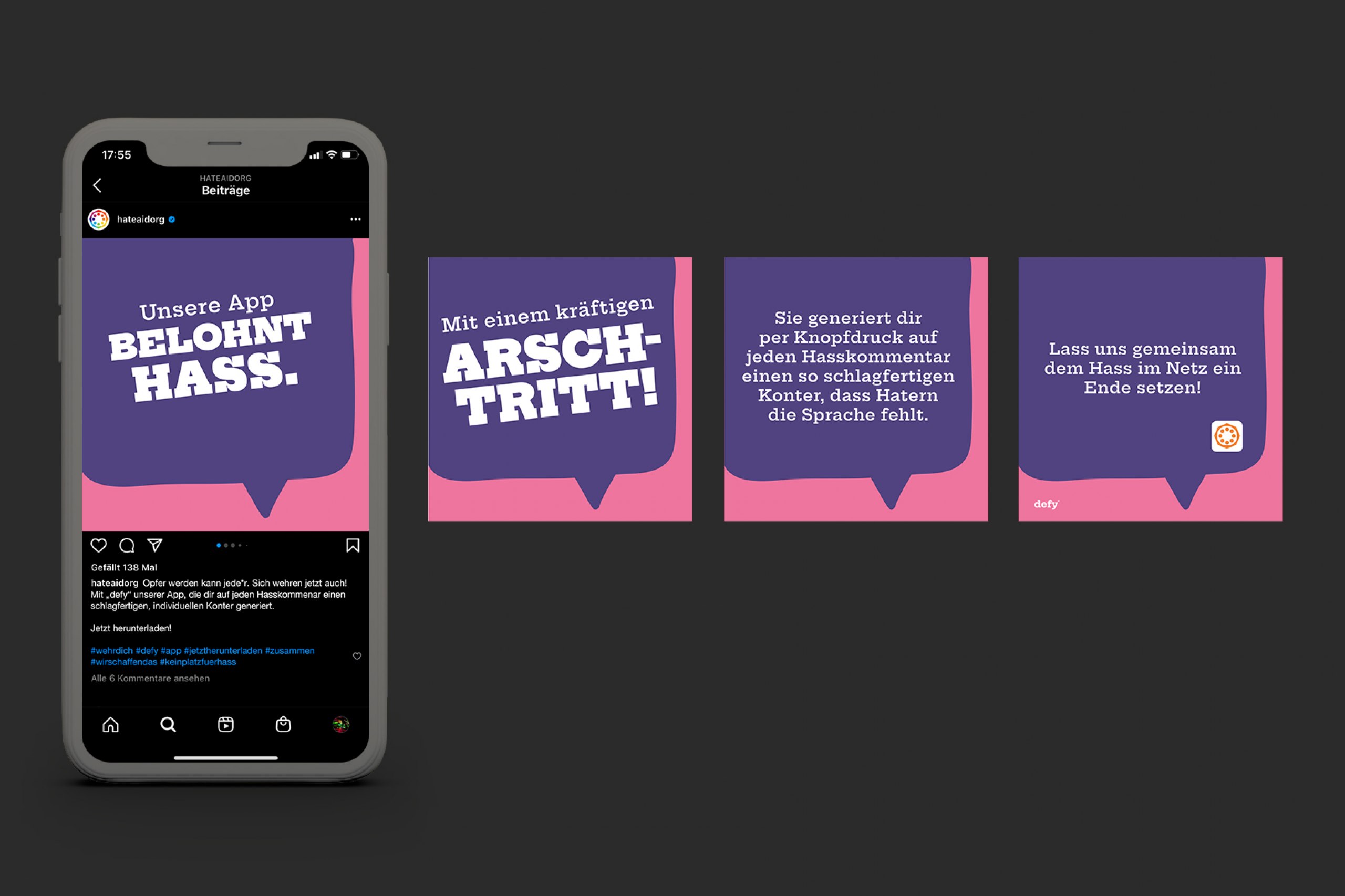 App und Einführungskampagne gegen Hate Speech