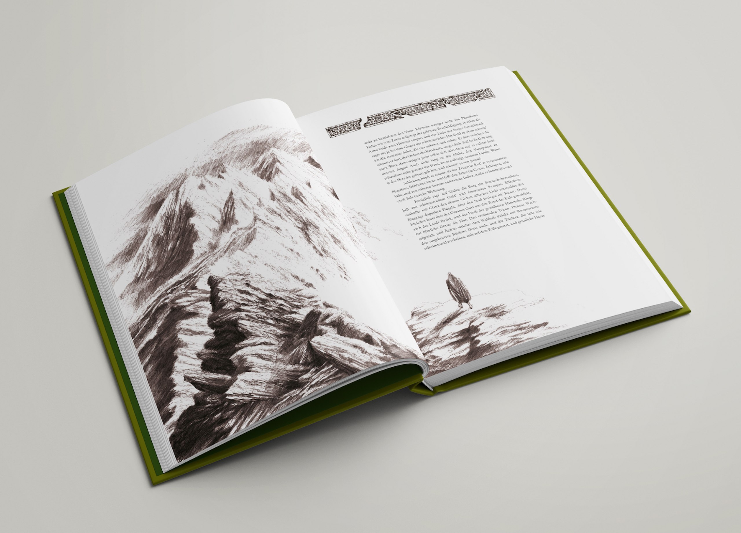 Illustrative und typografische Ausarbeitung in Form eines Buches