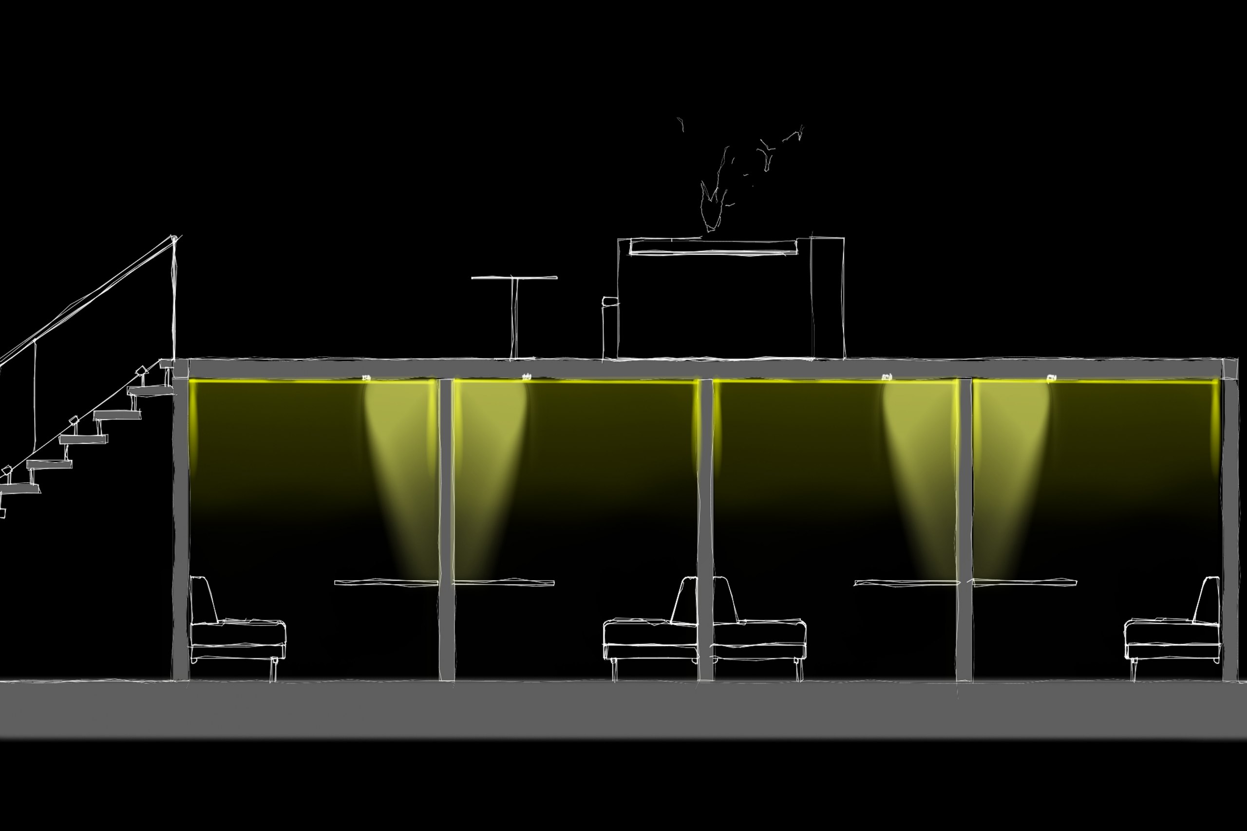 Büroplanung und Innenarchitektur, Farbdesign und Lighting Design für das Gebäude „UP! Berlin“