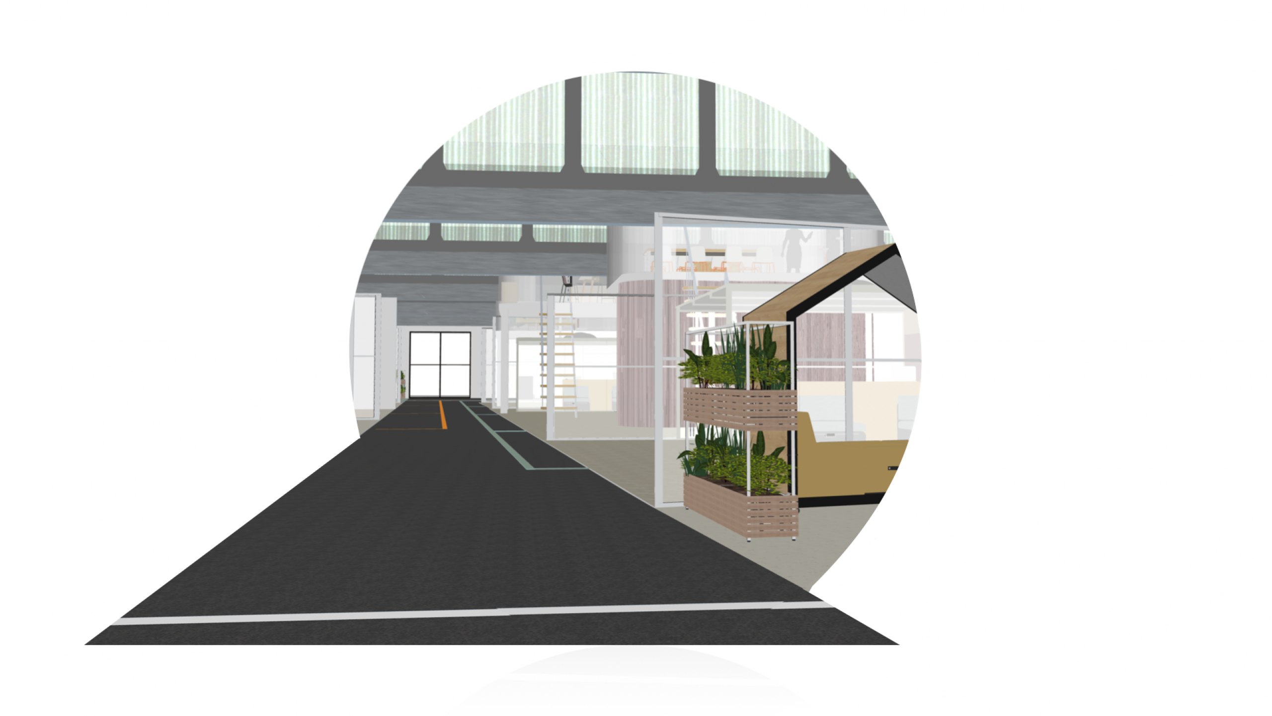 Umnutzung eines Parkhauses in ein Zentrum für Neue Arbeit