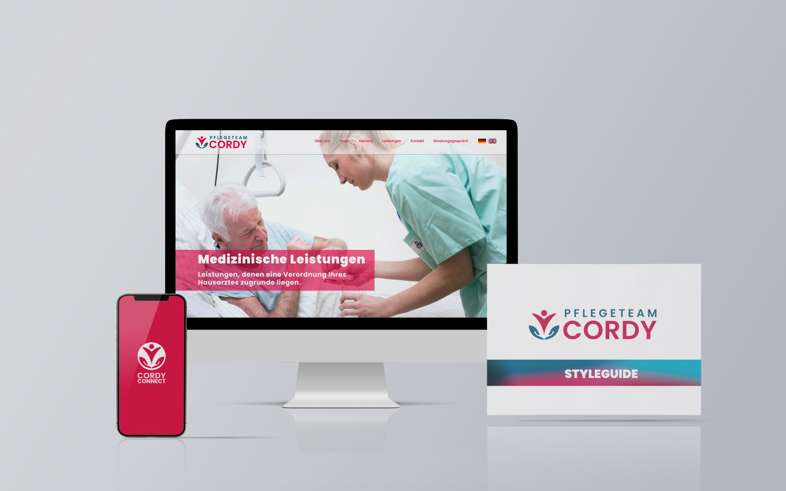 Rebranding eines ambulanten Pflegedienstes mit einer Kampagne, um neues Personal zu gewinnen.