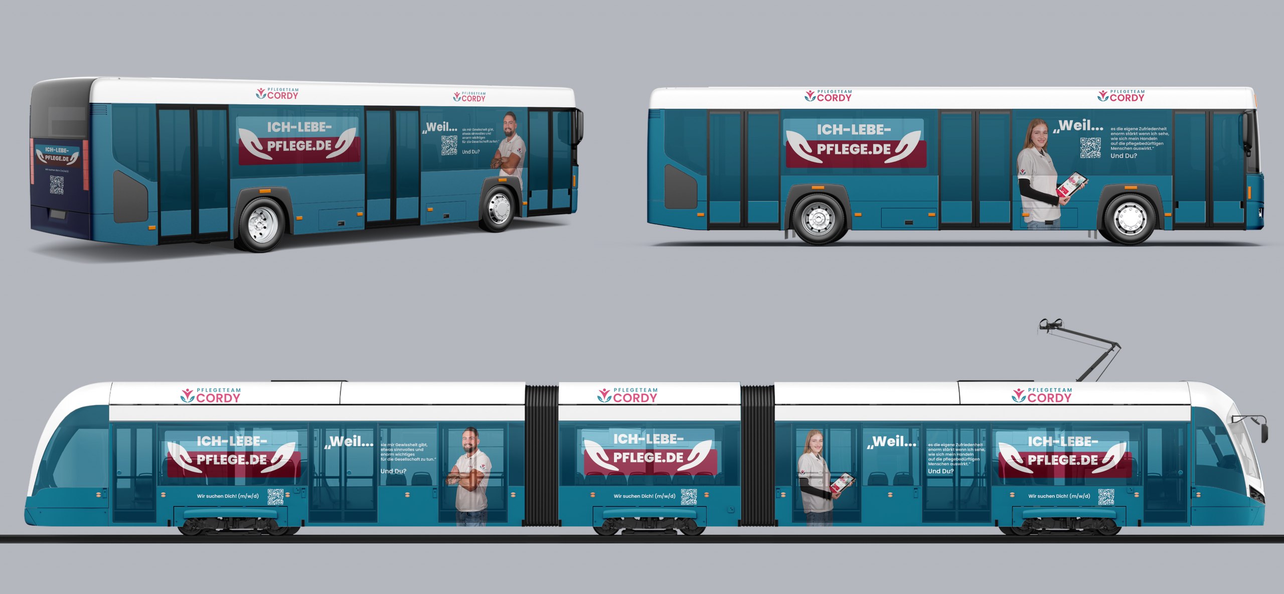 Rebranding eines ambulanten Pflegedienstes mit einer Kampagne, um neues Personal zu gewinnen.