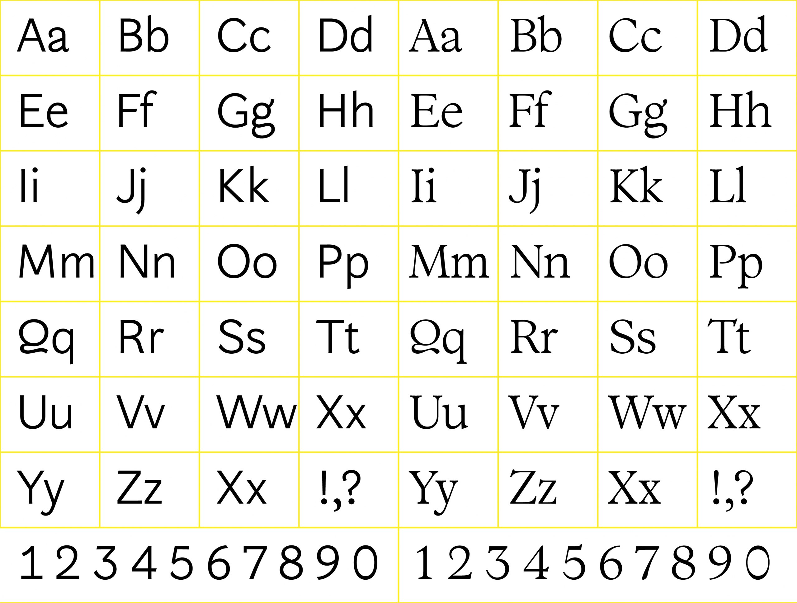 Eine typografische Arbeit zwischen Gegensätzen und Gemeinsamkeiten, Verwandtschaft und Individualität