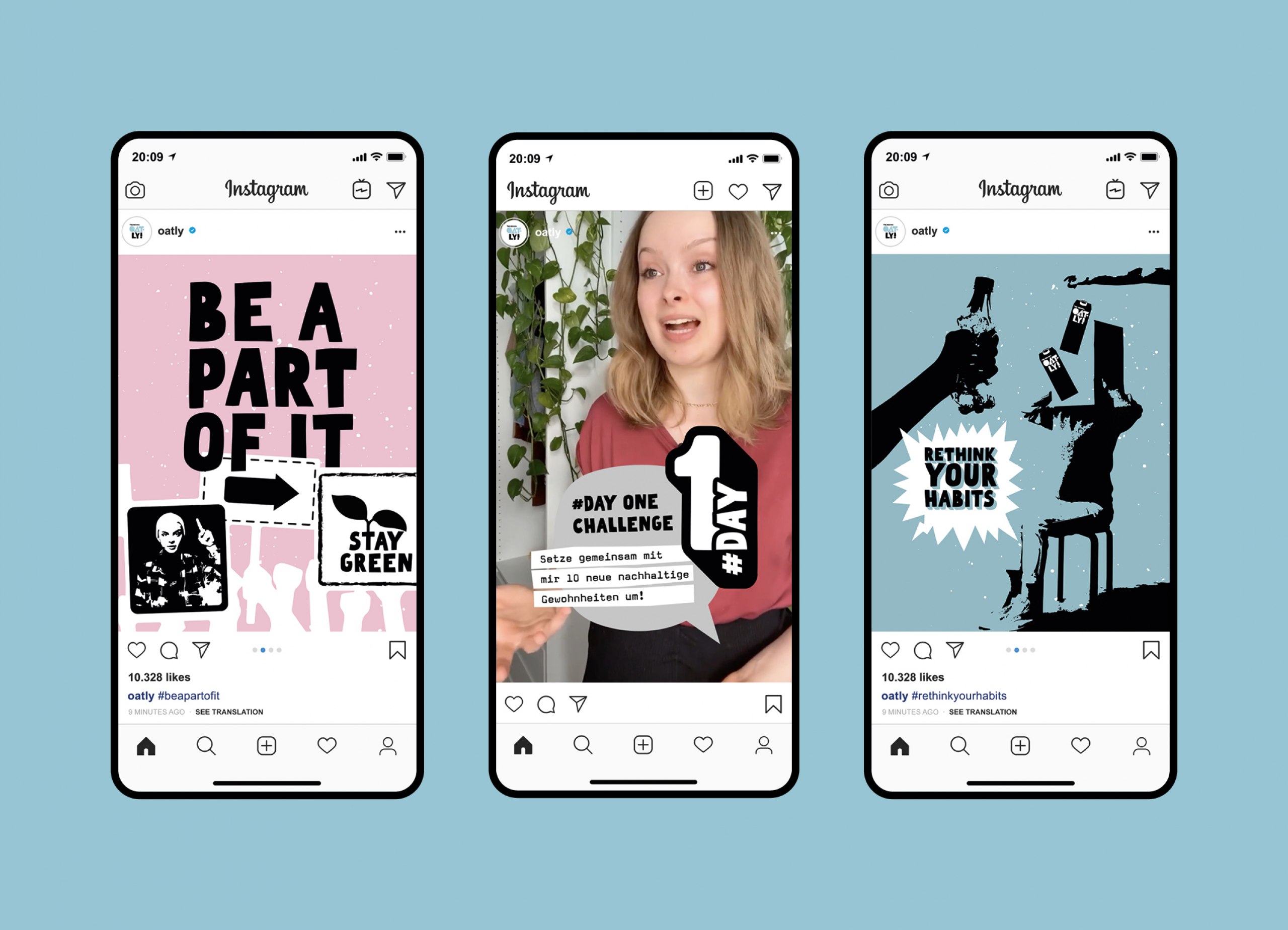 Konzeptionelle und gestalterische Ausarbeitung einer Influencer-Kampagne für die Marke Oatly