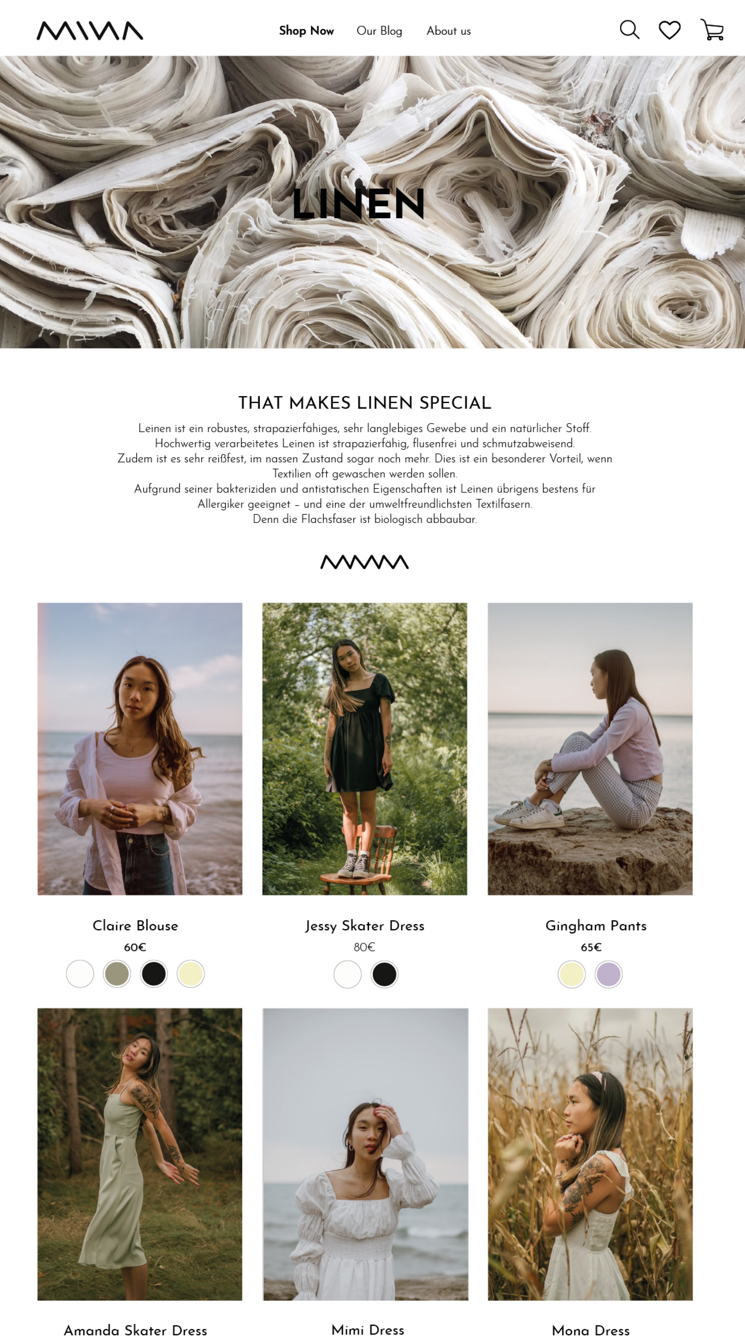 MINA ist eine nachhaltige, transparente und faire Brand die für zeitlose und minimalistische Mode steht