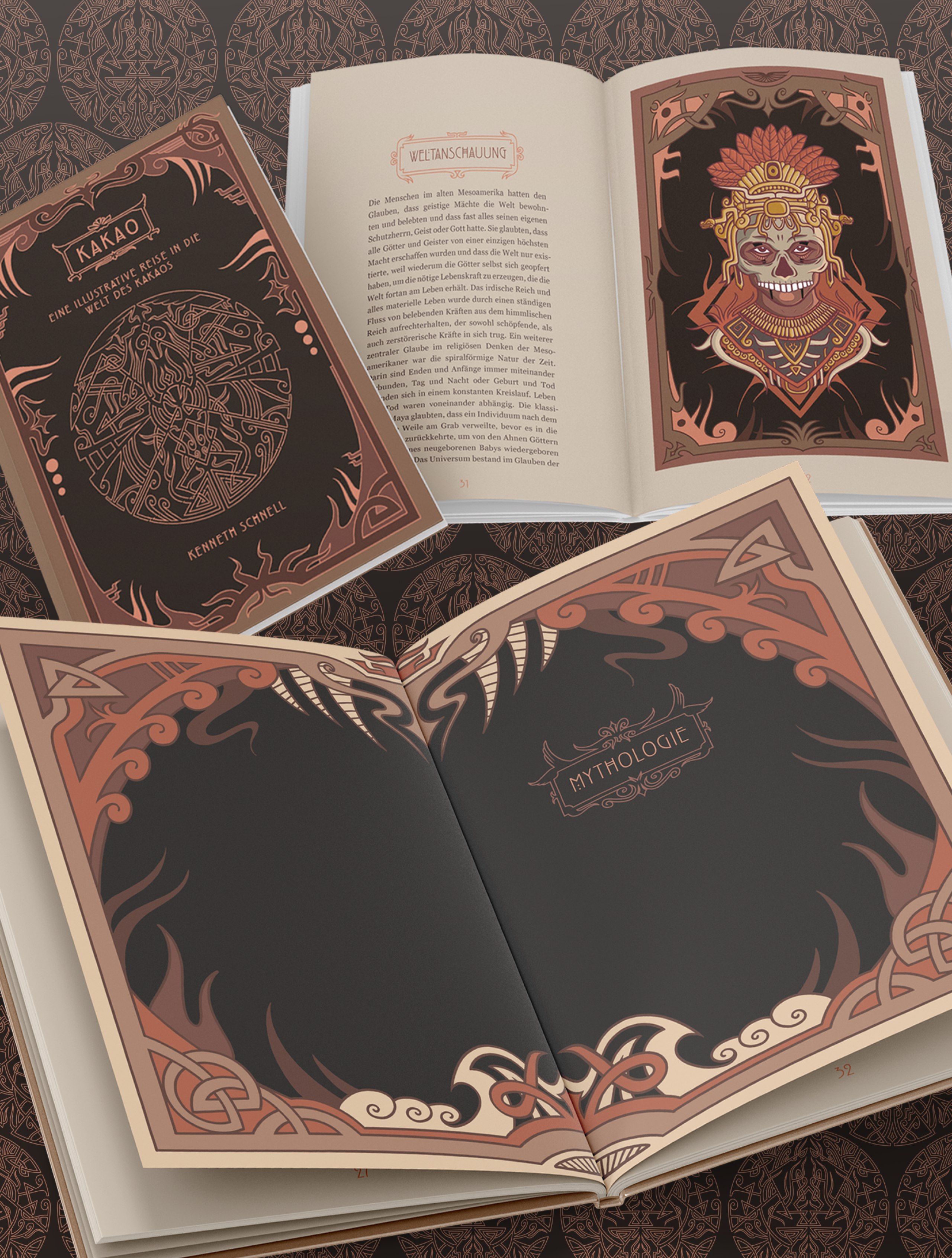Gestaltung eines illustrativen Buches zum Thema Kakao