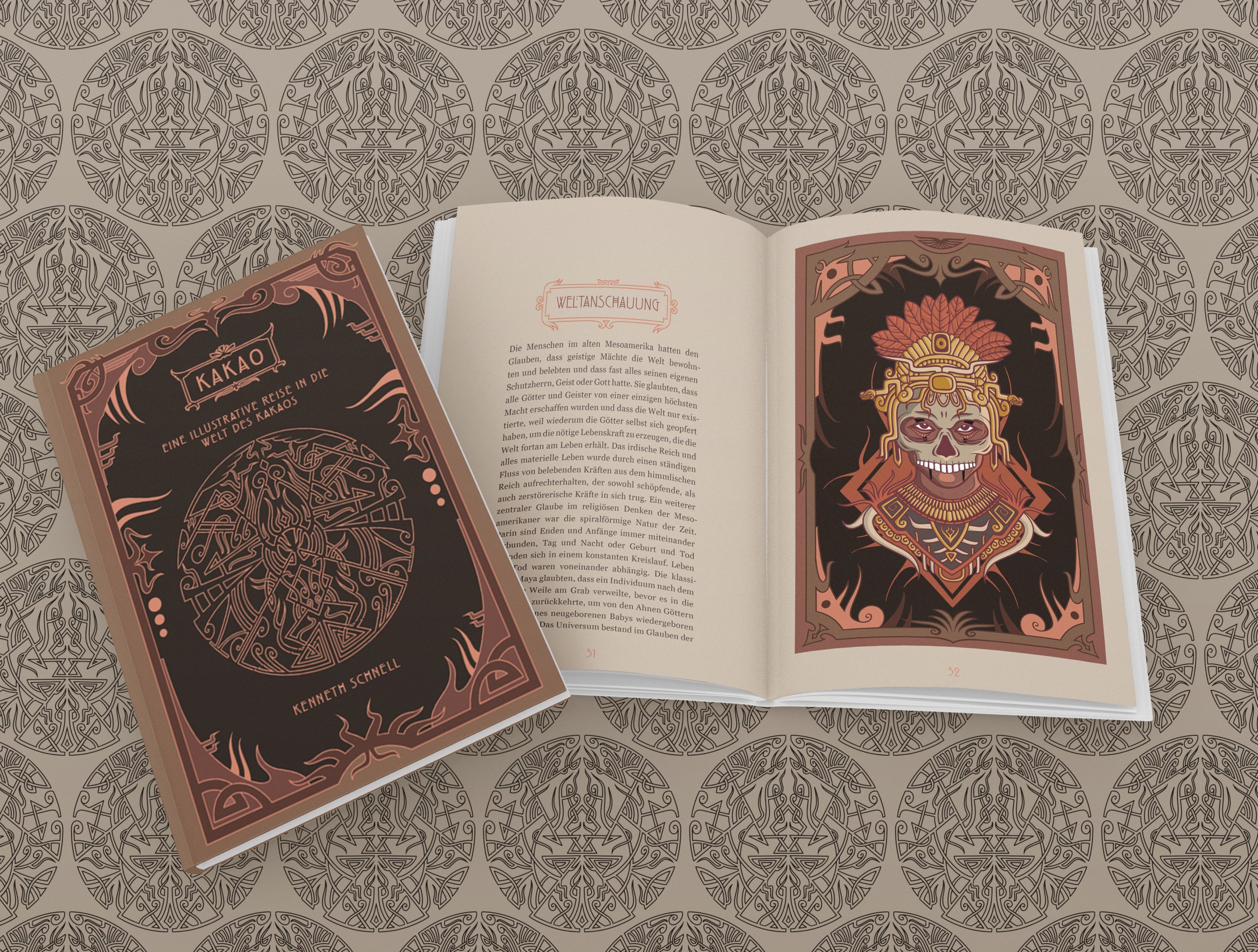 Gestaltung eines illustrativen Buches zum Thema Kakao
