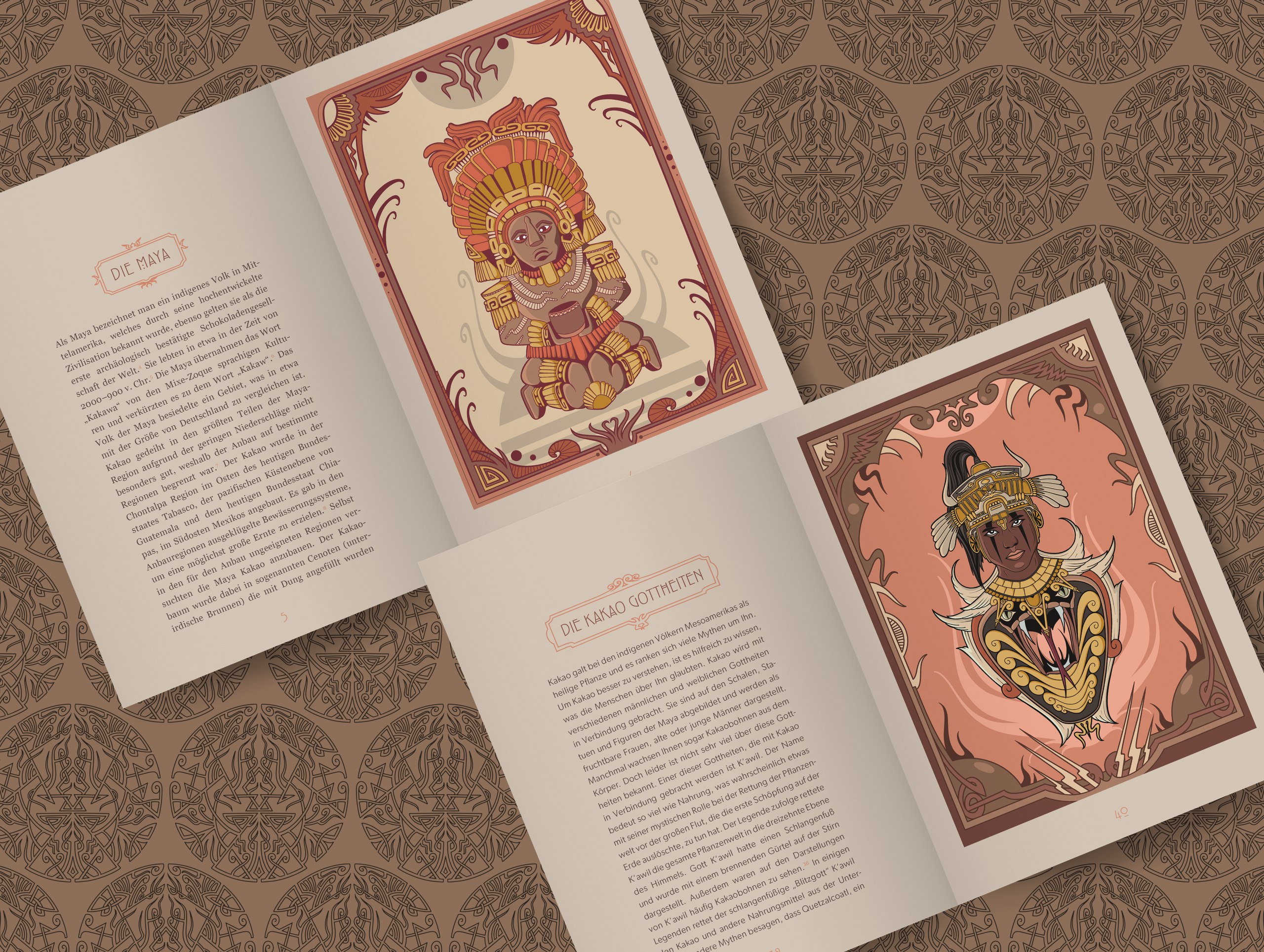 Gestaltung eines illustrativen Buches zum Thema Kakao