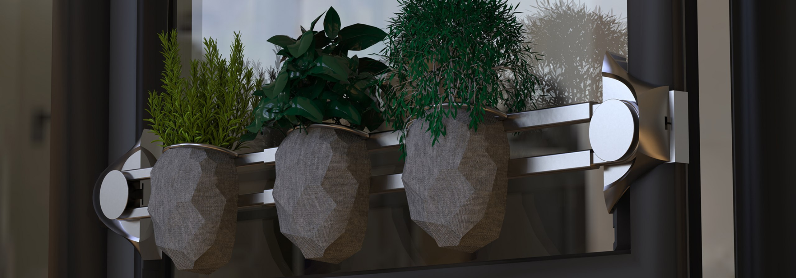Platzsparende Blumentopfaufhänger für das Fenster : All for Tiny Windowspace
