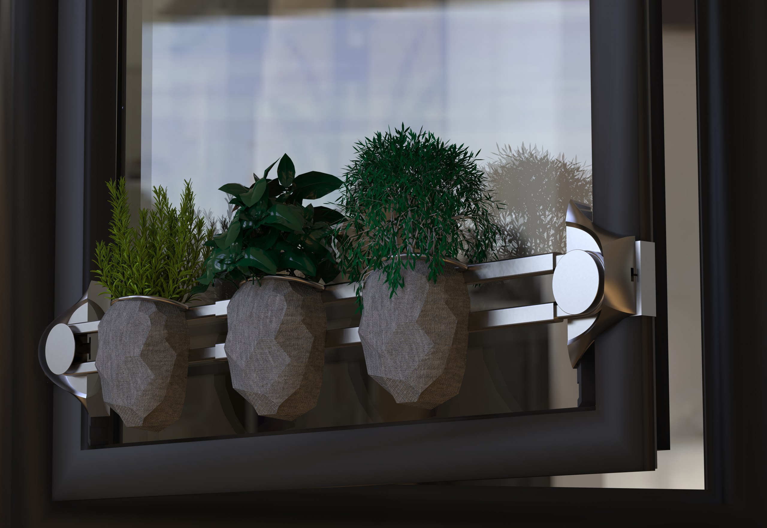 Platzsparende Blumentopfaufhänger für das Fenster : All for Tiny Windowspace