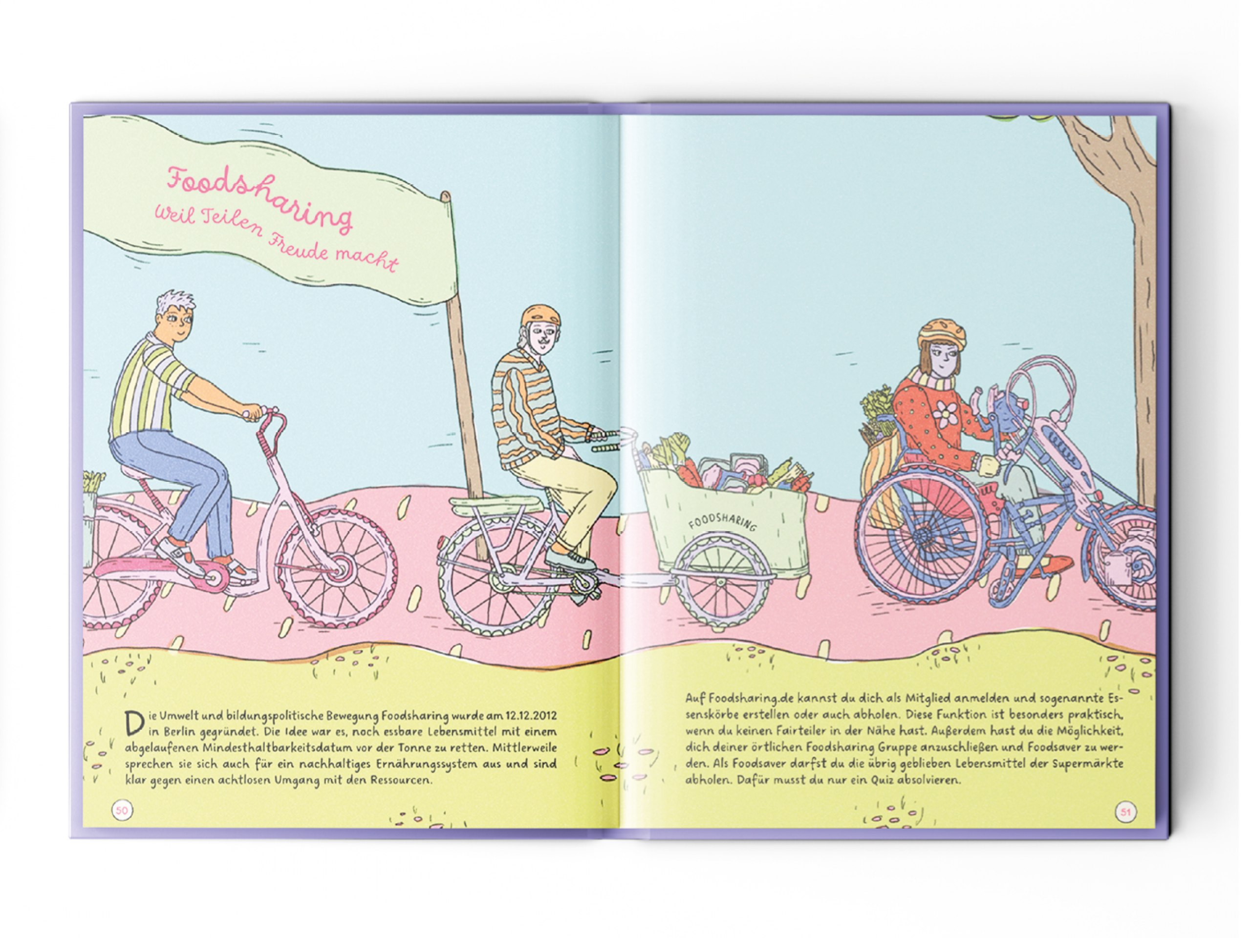 Gestaltung und Illustration eines Buches zum Thema Lebensmittelverschwendung